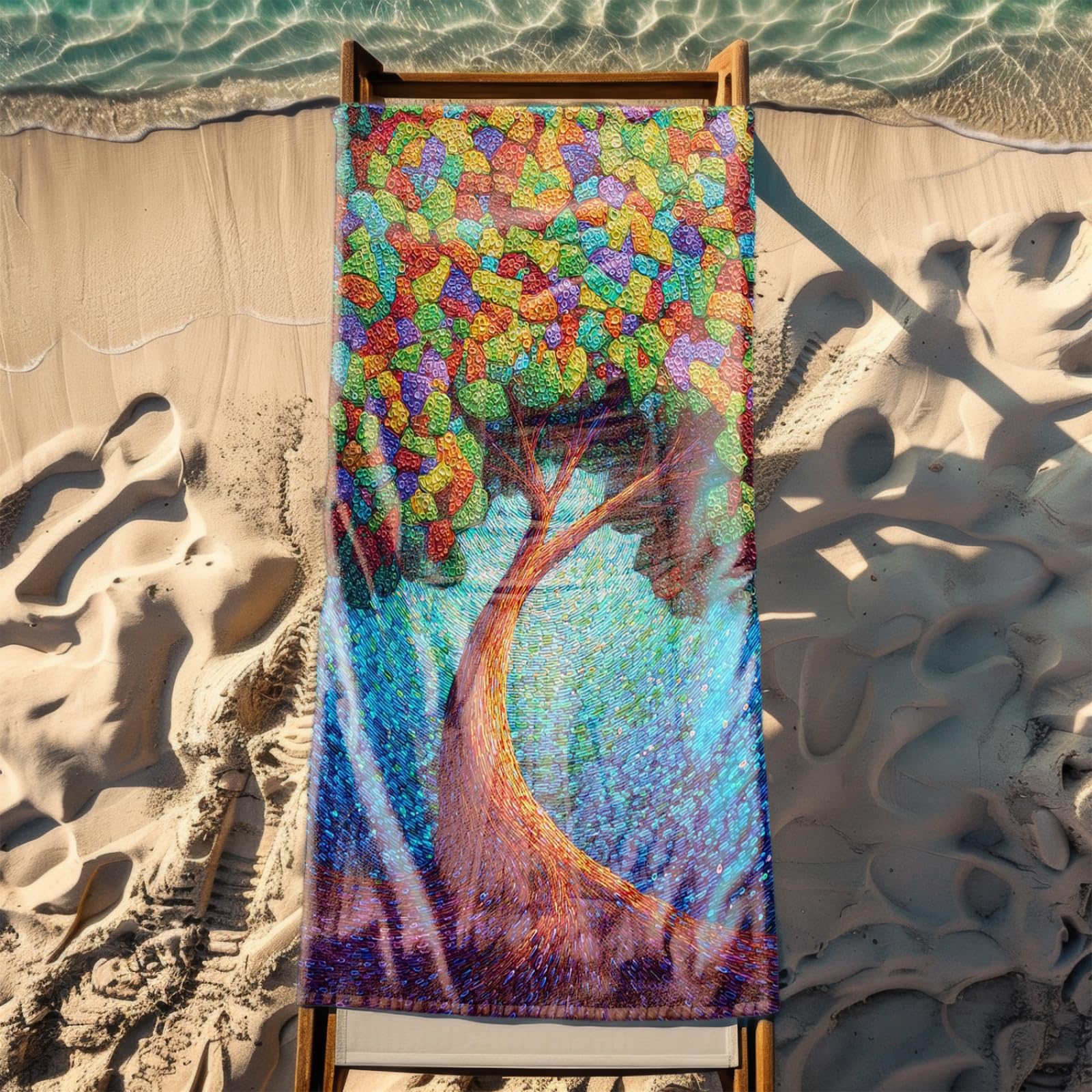 Générique Serviette de Plage 100X200 Arbre Brun Vert