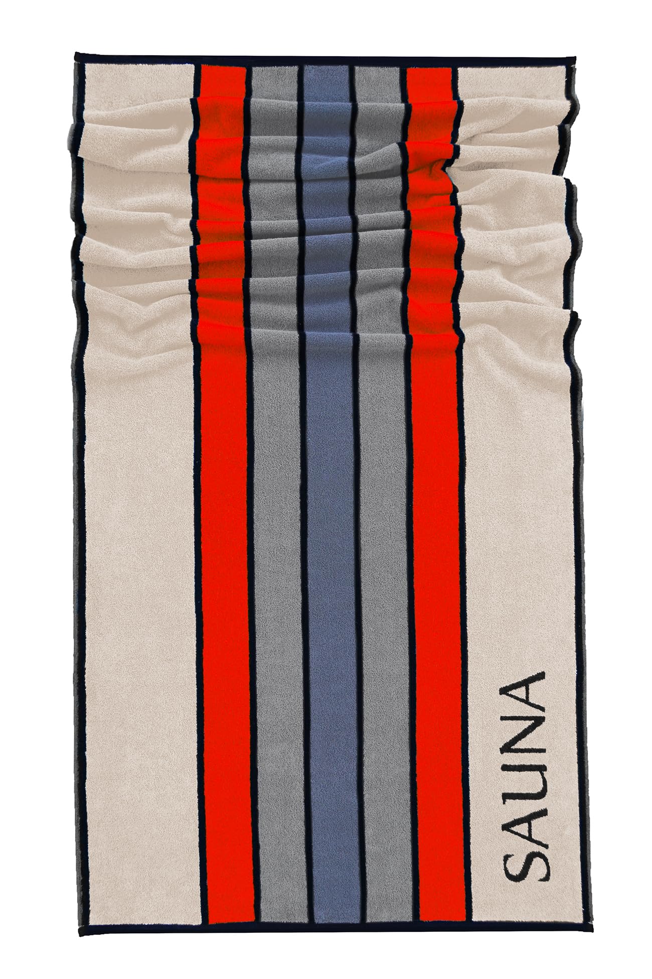 Lashuma großes Saunahandtuch 85x200 cm, Stockholm XXL Saunatuch Rot Beige | 480 GSM Frottee aus 100 % Baumwolle, saugstark und weich, für Damen und Herren, geeignet für Sauna, Wellness und Bad