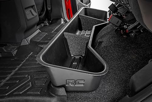 Rough Country Almacenamiento debajo del asiento para Nissan Frontier Crew Cab (2005-2025) - Organizador de bandeja trasera para debajo del asiento