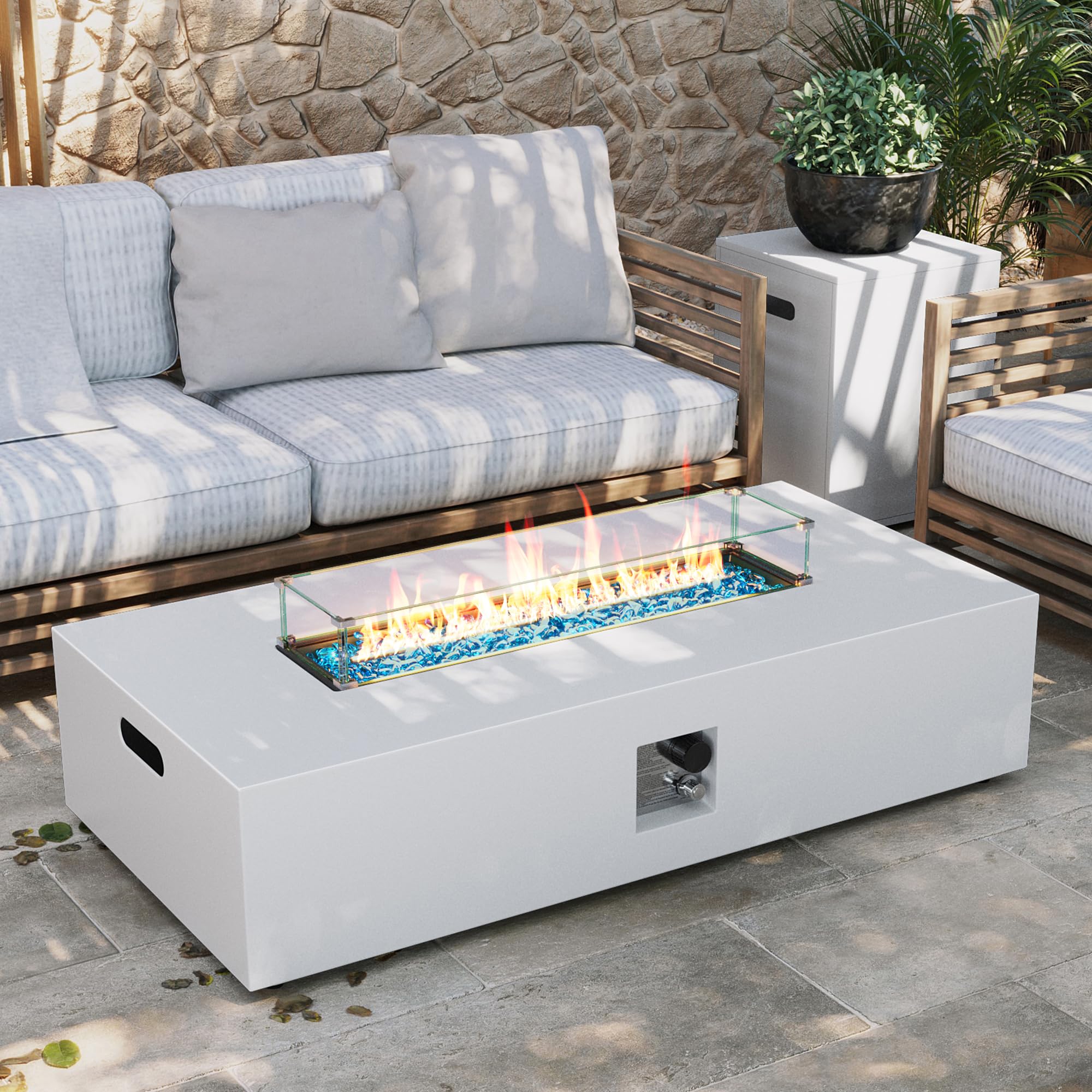 UPHA 56-inch Outdoor Propane Gas Fire Pit Table