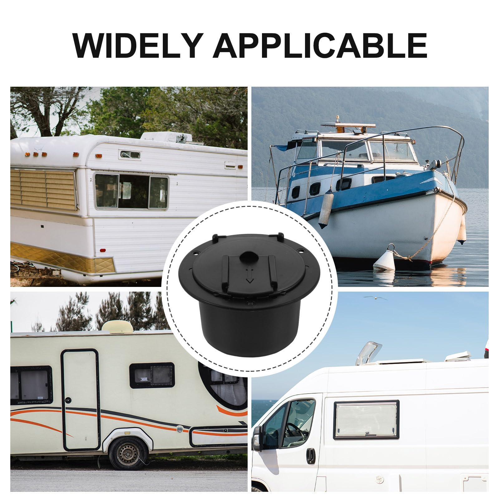 Happyyami Praktische Kabeldurchführung Unterputz Wohnmobil Kabelluke Rund Schwarz mit Pe Material und Einfachem Einbau für Yachten und Wohnmobile als Kabelaufbewahrungsbox