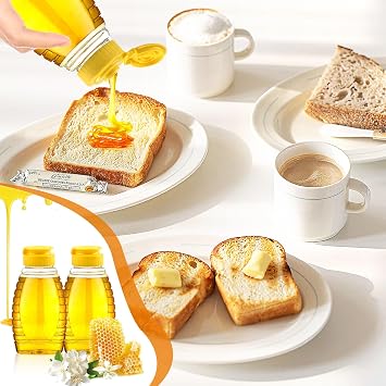 8.8 oz Clear Honey Bottles Bulk, 32 Pcs Squeeze Honey Jar with Flip Lid Empty Refillable Honey Container Leakproof Honey Squeeze Bottle for Storing and Dispensing