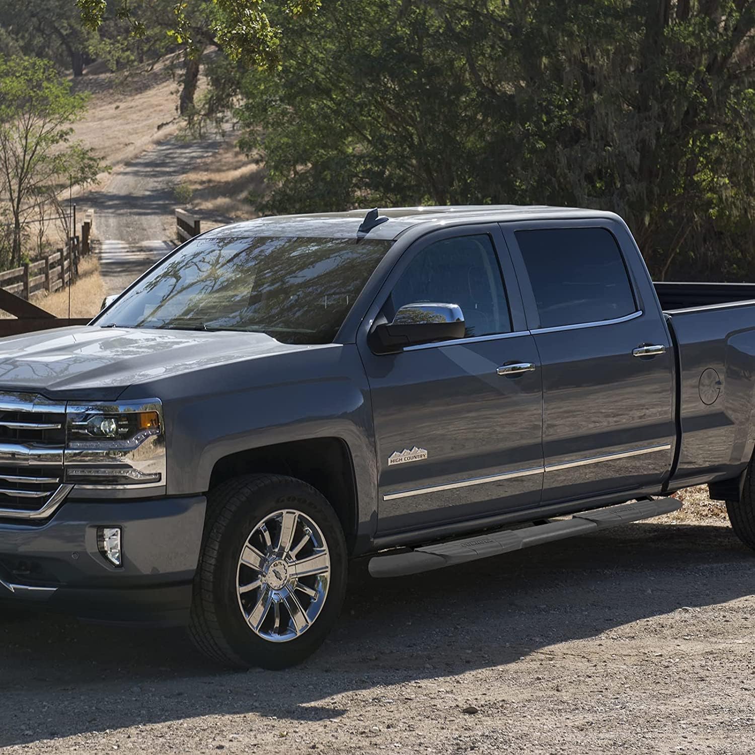 COMNOVA 4.5" Running Boards Compatible with 2019-2026 Chevy Silverado/GMC Sierra 1500 Crew Cab, 2020-2026 Silverado/Sierra 2500HD 3500HD Crew Cab. Oval Side Steps Step Bars Nerf Bars.