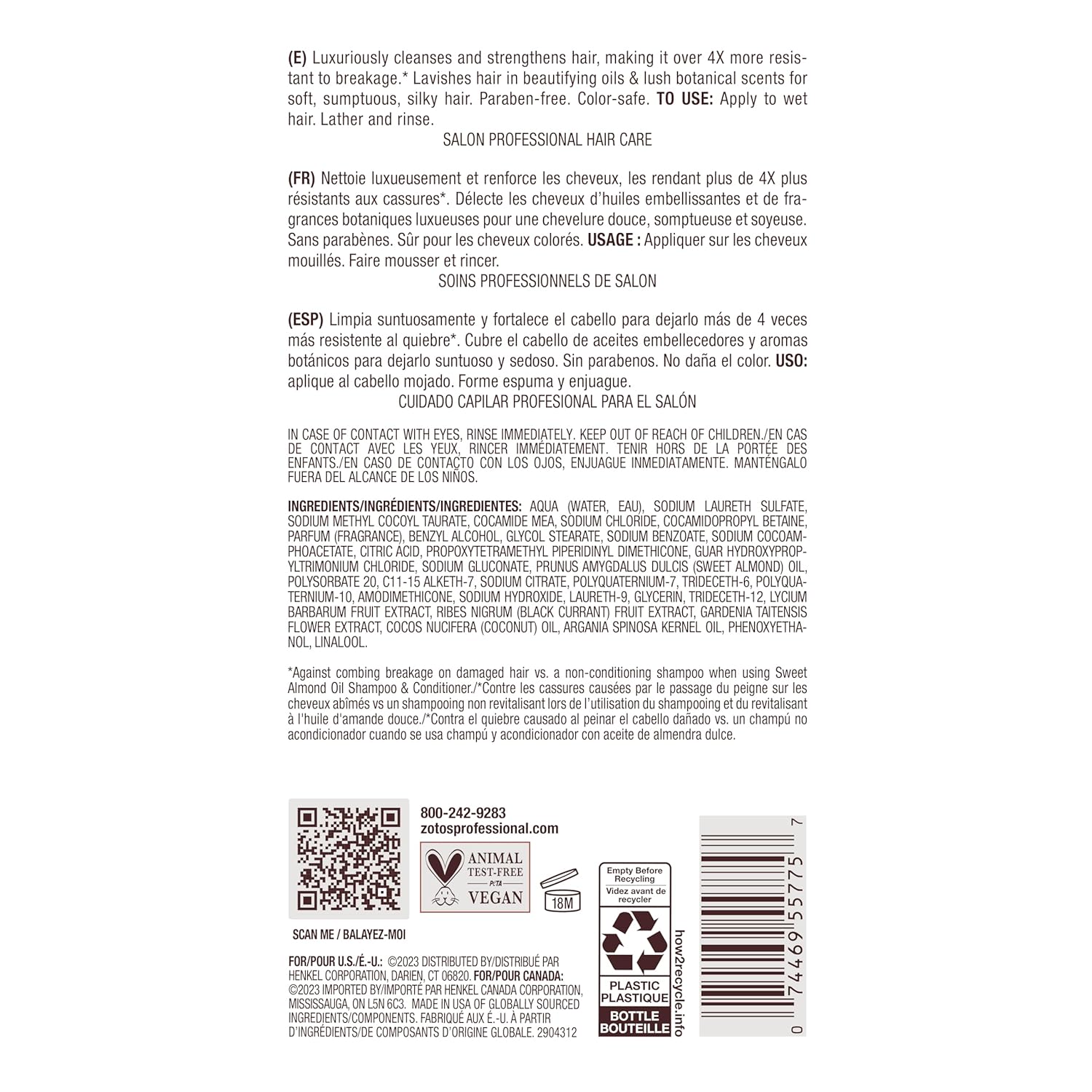 Bain de Terre Sweet Almond Oil Long & Healthy Shampoo, Strength & Protection for Weak, Damaged Hair, with Argan & Monoi Oils, Paraben-Free, Color-Safe, Vegan - Image 7