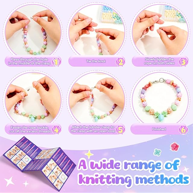Foto 6 de 8 de Kits de fabricación de pulseras de cuentas Bridokit para niñas, 4 tipos de cuentas para collar, joyería