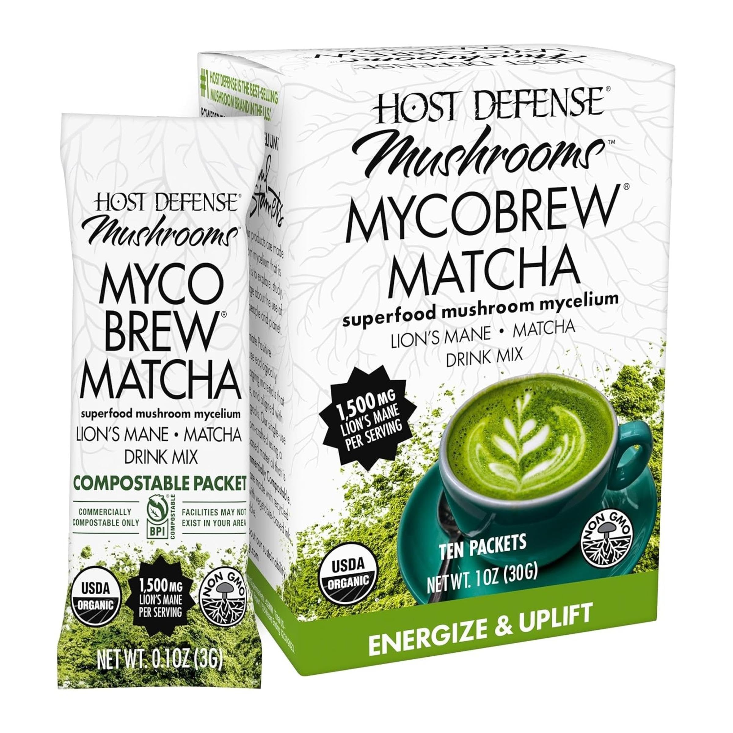 Amazon.com: Host Defense MycoBrew Matcha - Matcha Drink Mix