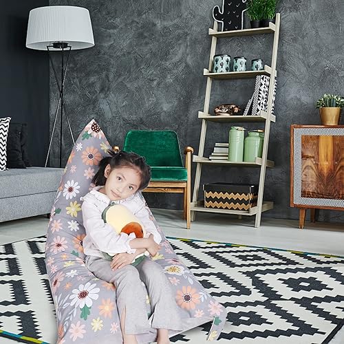 Miniatura 76 de LOLOMLO Funda para puf de almacenamiento de animales de peluche, terciopelo rosa, organizador de asiento para niños, adolescentes y adultos, sofá