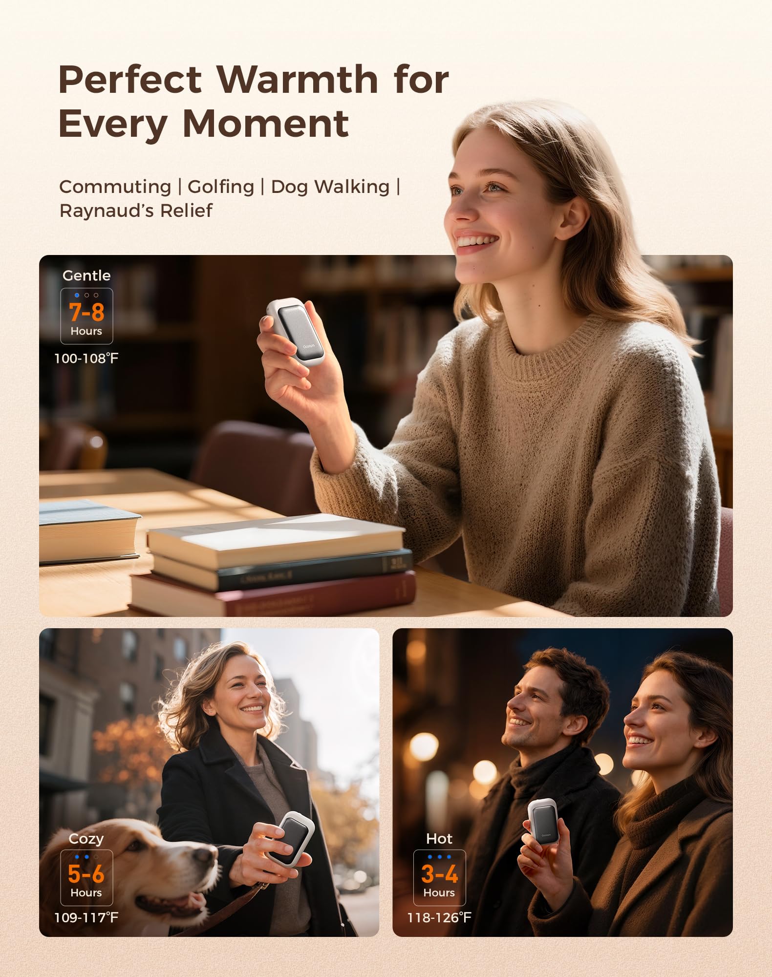 OCOOPA AI Scaldamani Magnetici Ricaricabili Confezione da 2, 5000mAh Ultra-Sottile Scaldamani Elettrico, Regalo Donna Uomo per Natale Compleanno Accessorio Invernale, UT4 Young