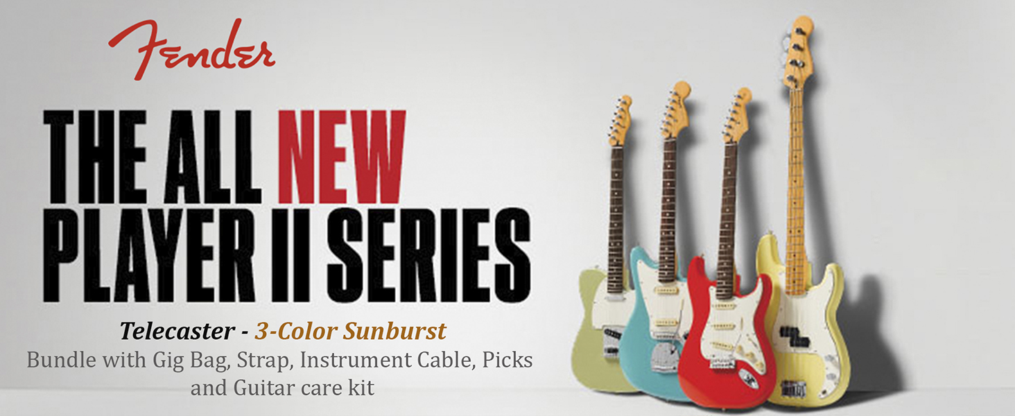 Amazon.com: Fender Player II Telecaster HH - 3-Color Sunburst