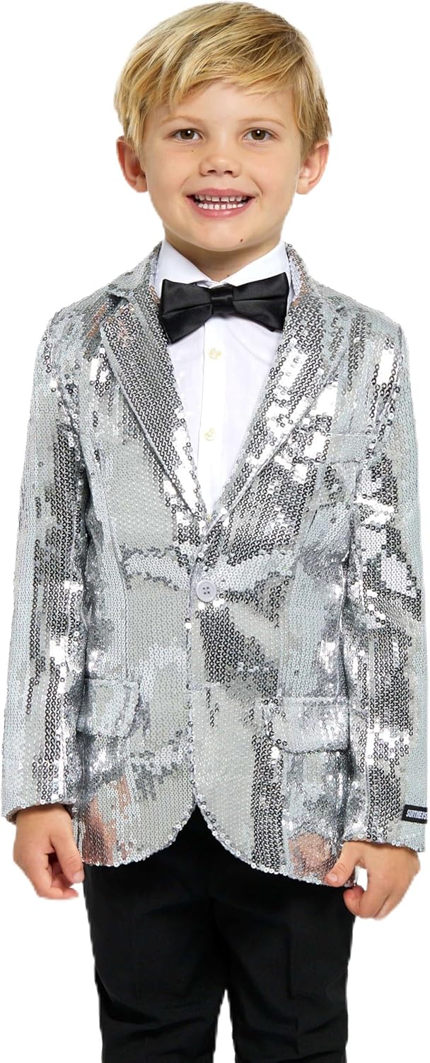 Suitmeister Sequin Blazer for Boys - Shiny Party Jacket for Kids - Slim Fit - Kids Party Blazer