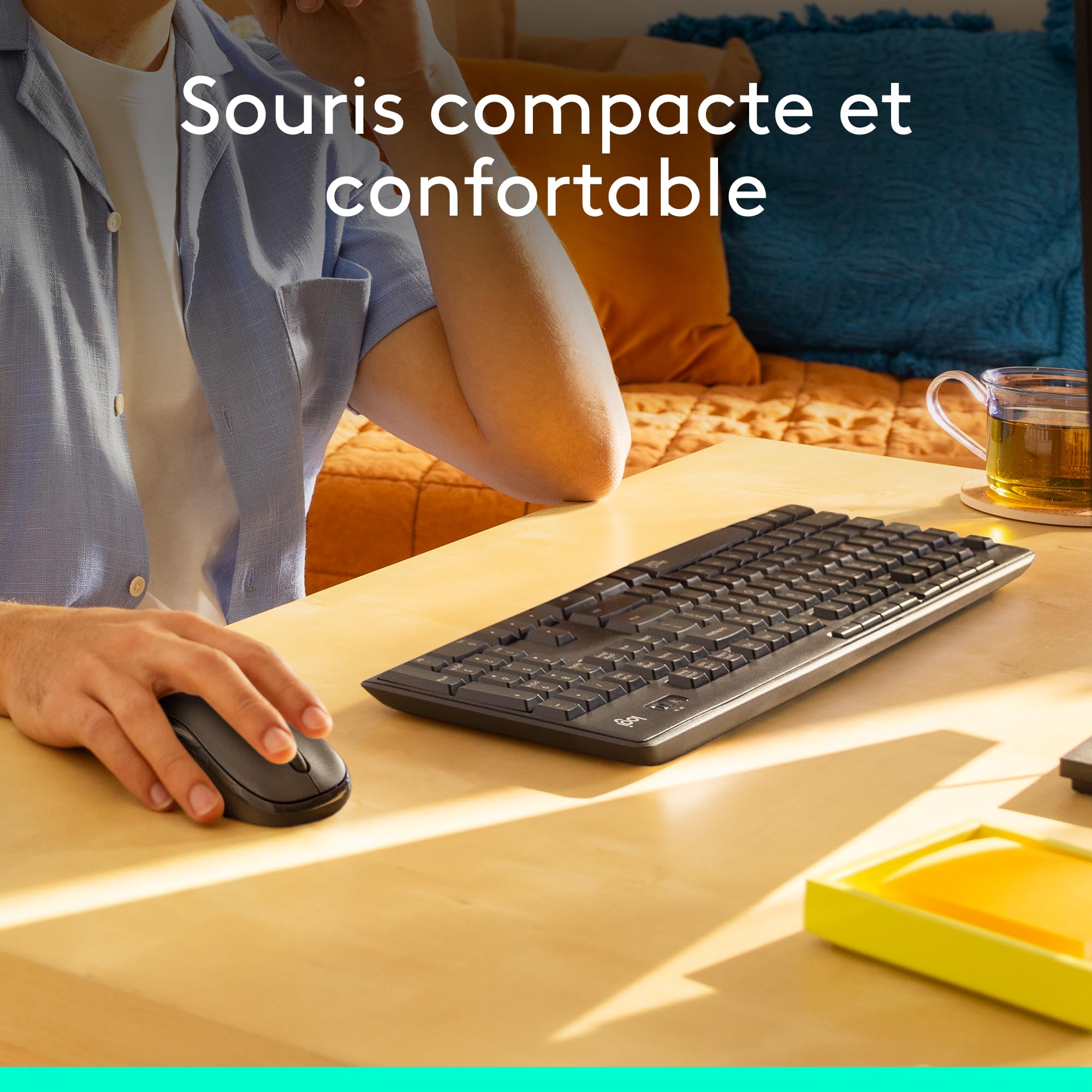 Logitech MK295 Silent ensemble souris et clavier sans fil SilentTouch AZERTY Français Gris