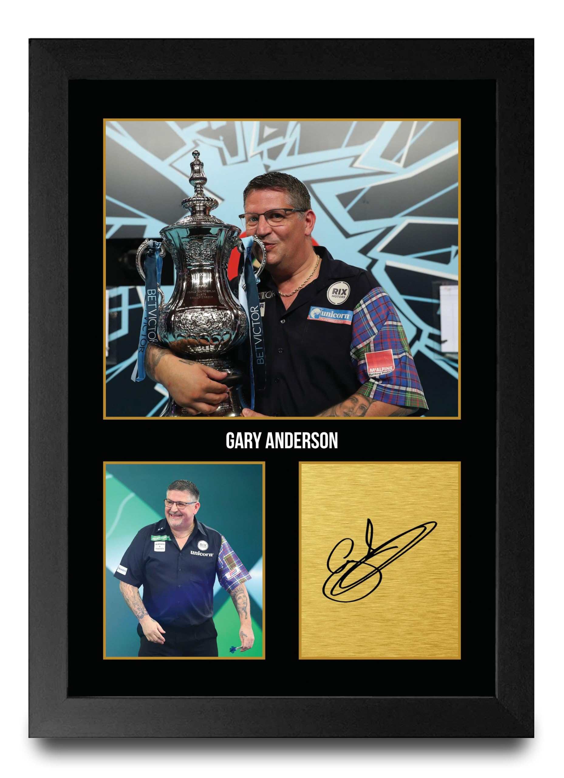 HWC Trading Gary Anderson Gifts Printed Signed Autograph Picture for Darts Memorabilia Fans - A4 Framed Print (ID-009118)