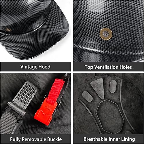 Miniatura 5 de Gorra de béisbol, casco de motocicleta, aprobado por DOT, estilo vintage, cara abierta, unisex, para adultos, medios cascos para scooter,