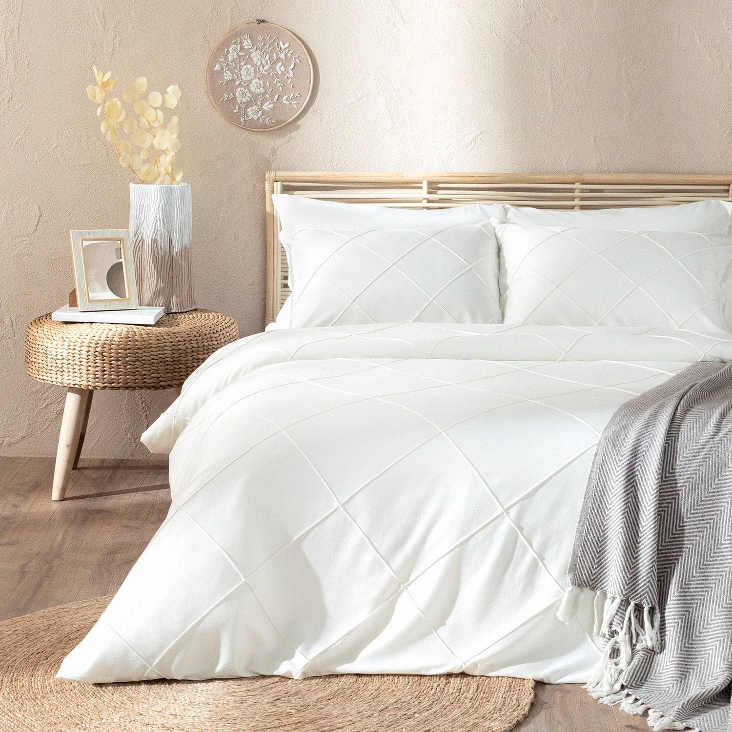 Mattıen Bambu King Size Nevresim Seti 230X220 Cm Ekru