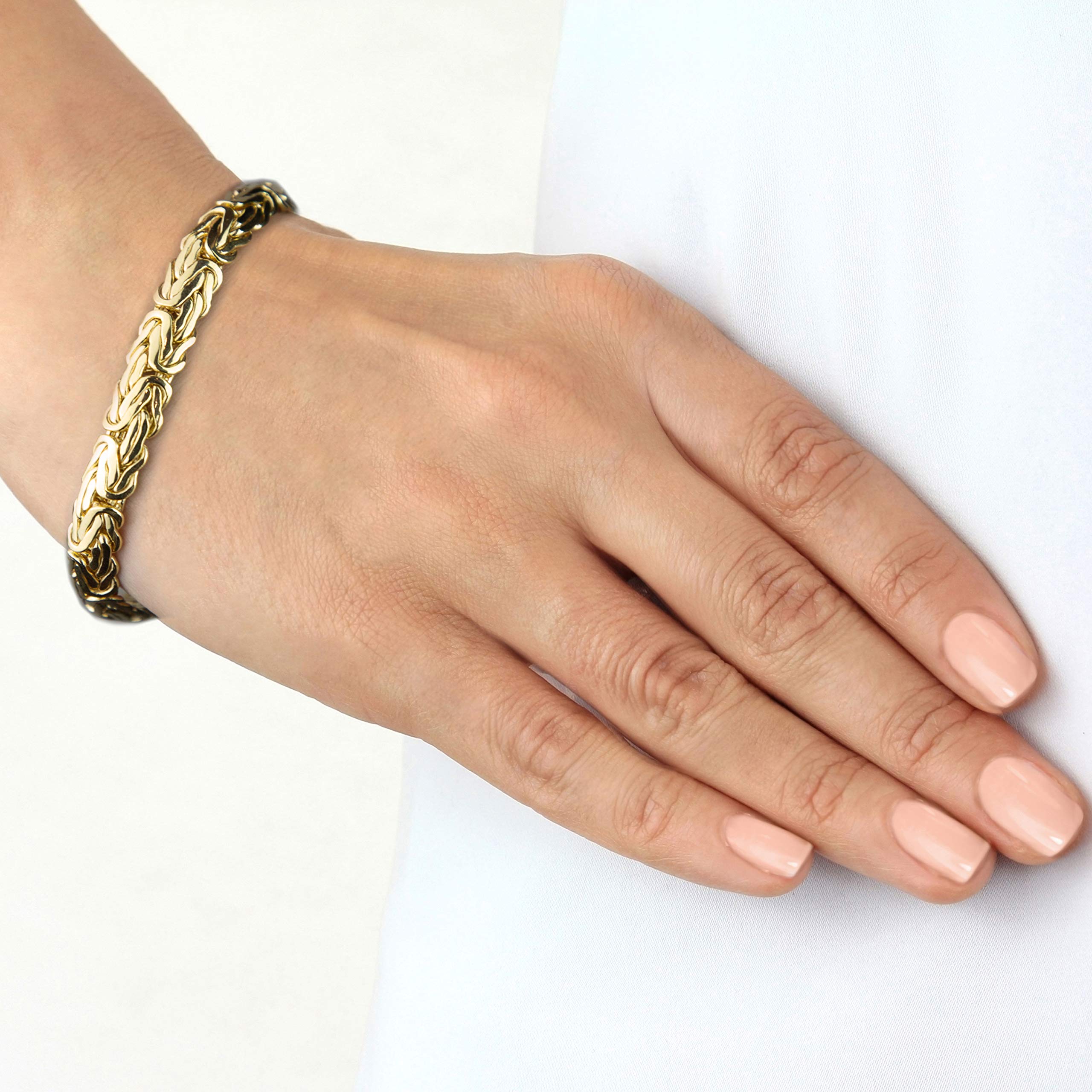 CARISSIMA Frauen 9ct Gelb Gold Gewölbtes Byzantinisches Kette Armband - 19cm/7.5"