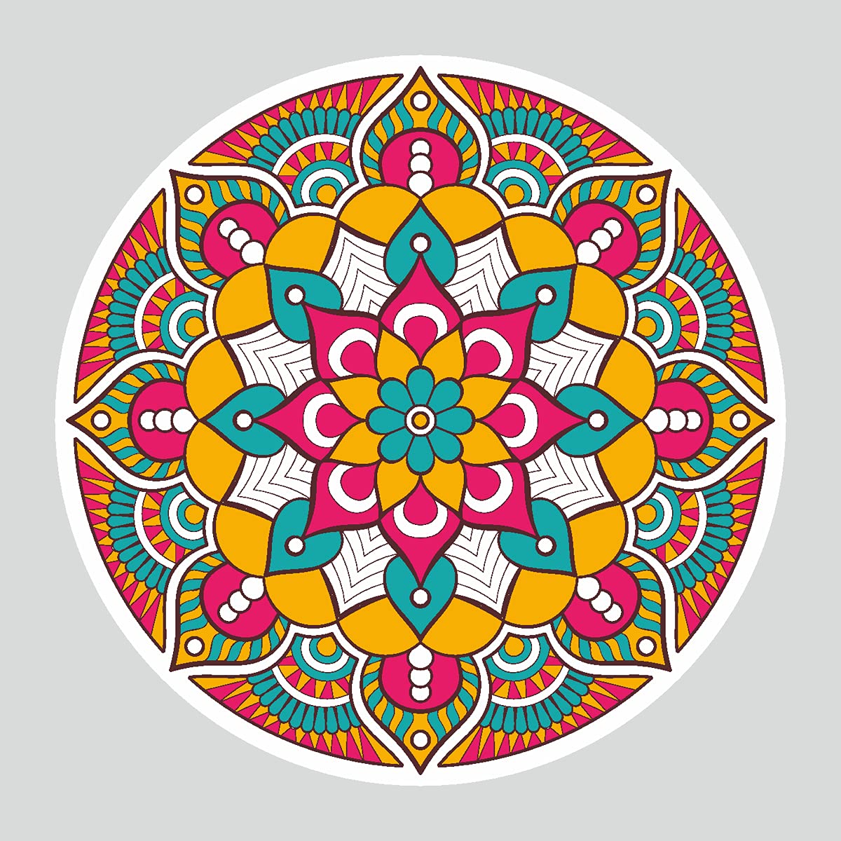 Unique Graphics Boho Style Rangoli PVC Vinyl Sticker for Floor, Wall Waterproof & Laminated (17.5 X 17.5 Inch, Pack of 2)-image-29