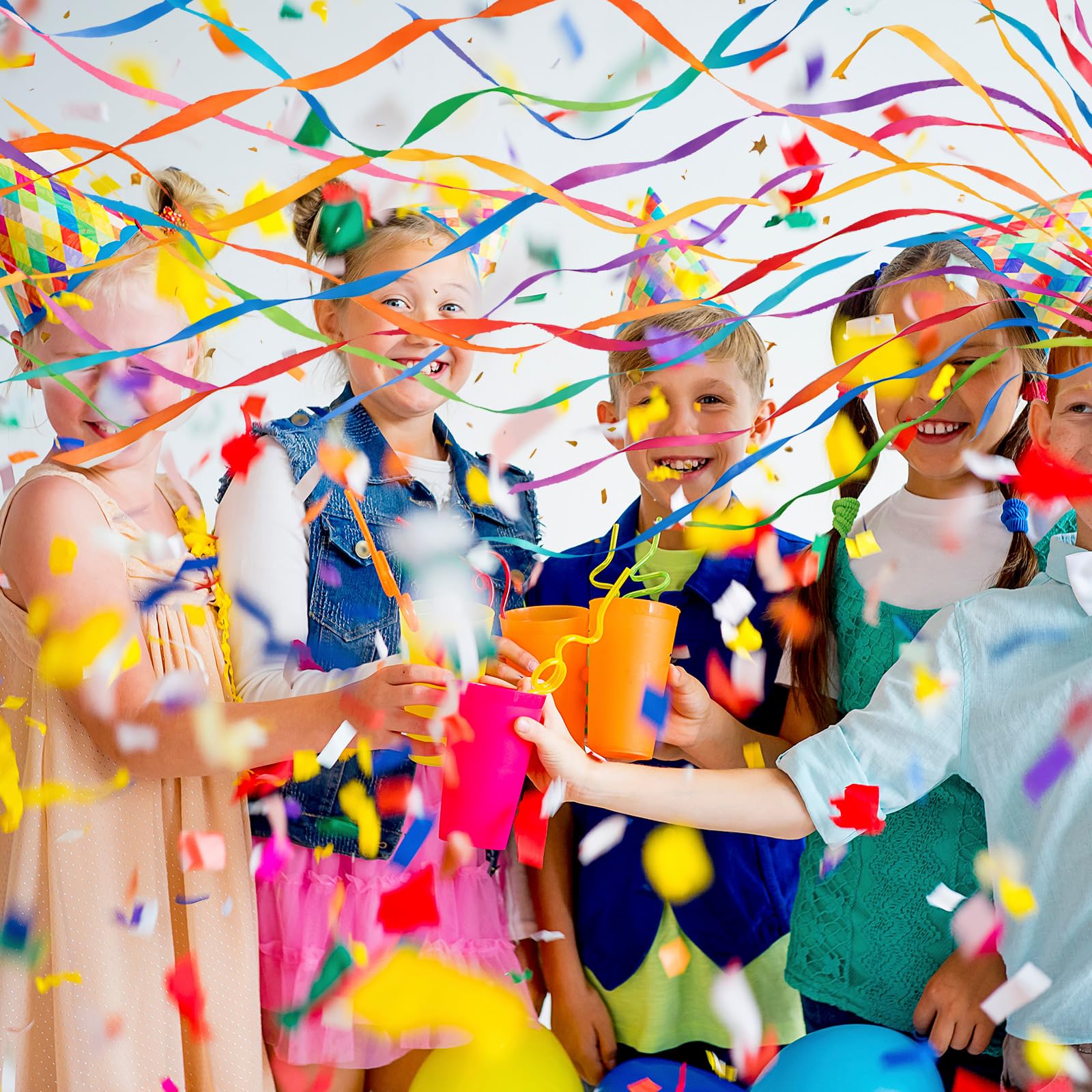 Konfetti-Popper, Wurf-Luftschlangen, bunte Luftschlangen, für Babyparty, Party, Feiern, Hochzeit, Geburtstag, 12 Stück (grün)