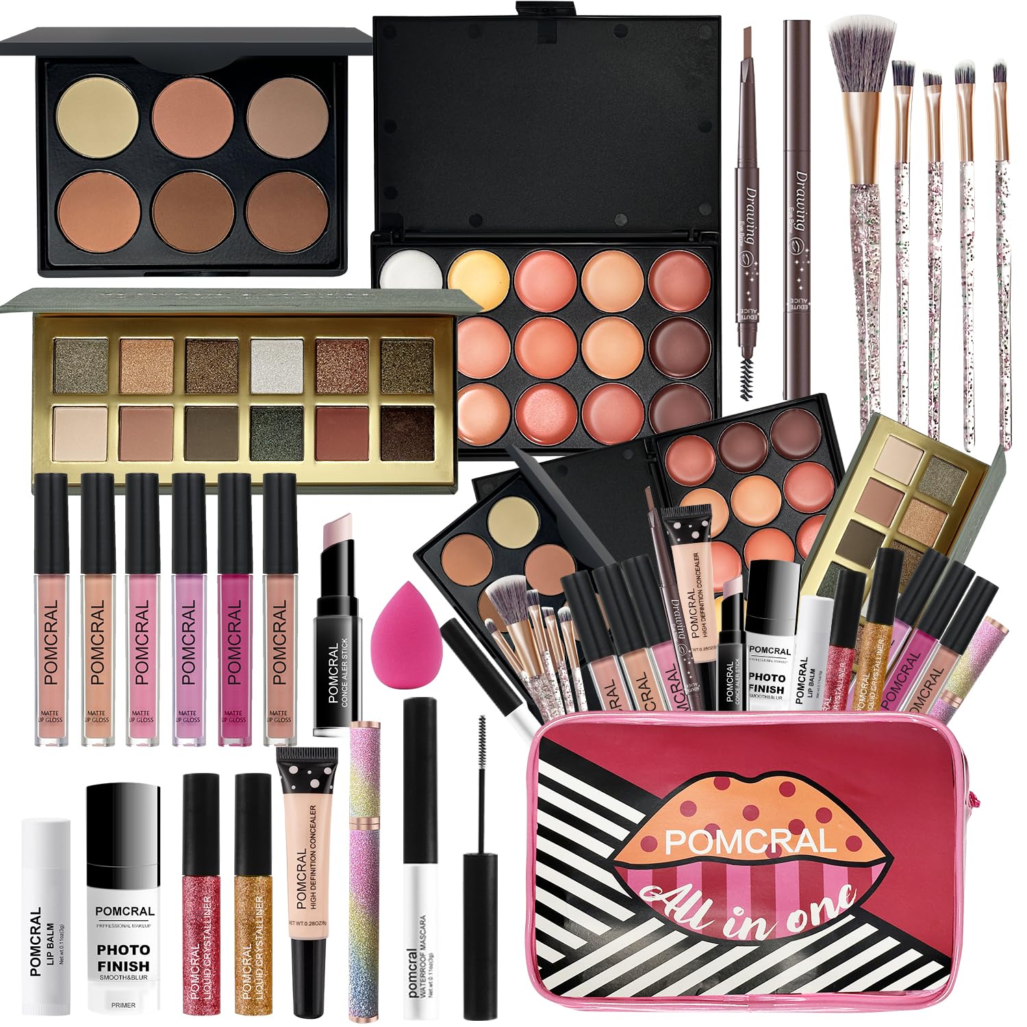 Make up Sets,Makeup Kit For Girls 10-12,Make up Gift For Women Girs Teens with Eyeshadow Palette, Lipgloss Set, Brushes, Concealer, Makeup Bag Make up Sets,Makeup Kit For Girls 10-12,Make up Gift For Women Girs Teens with Eyeshadow Palette, Lipgloss Set, Brushes, Concealer, Makeup Bag