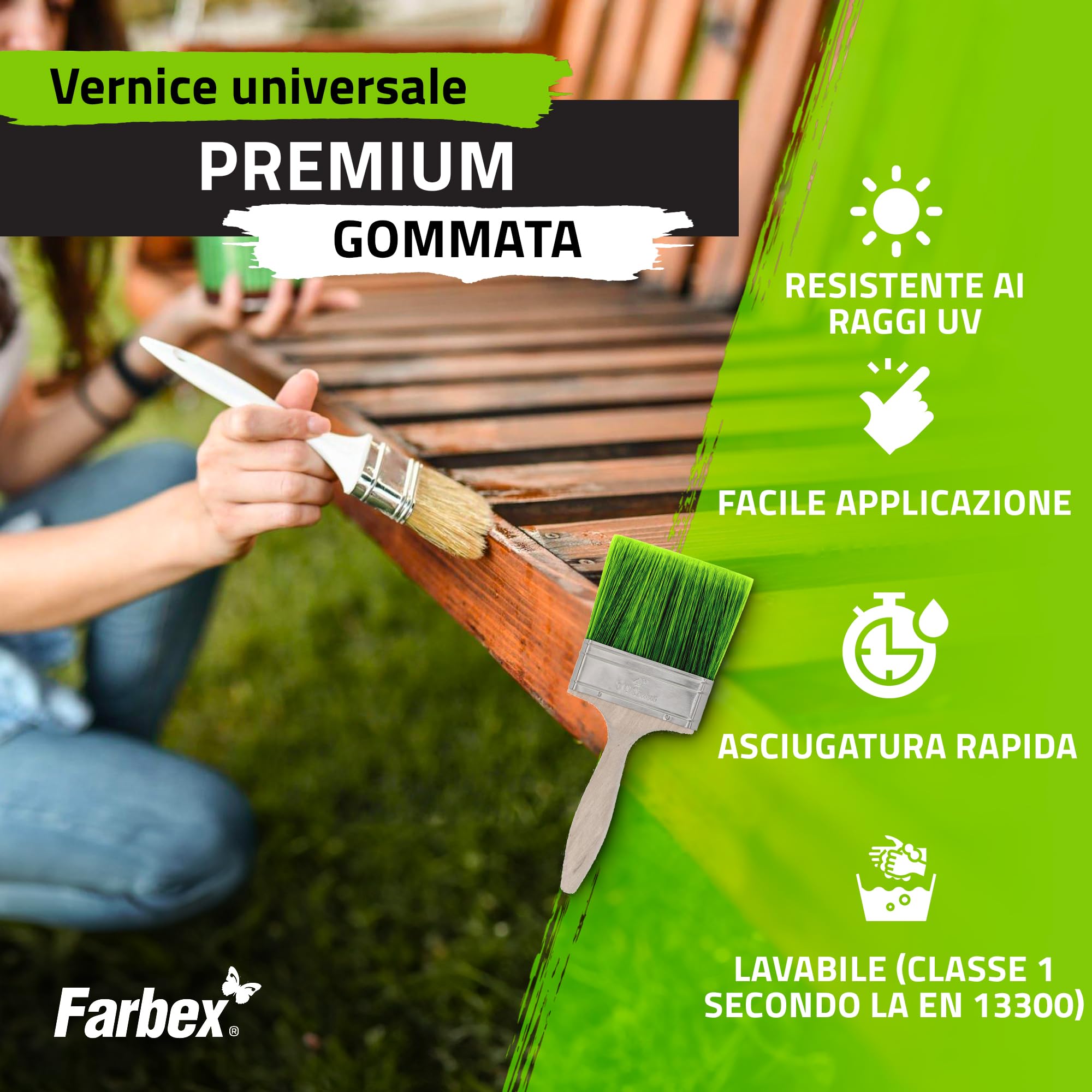 FARBEX Vernice Gommata Liquida Impermeabilizzante - Rivestimento Elastico per Interni/Esterni su Cemento, Legno, Metallo e Piastrelle, 1,2 kg Beige - Protegge da Umidità e Crepe