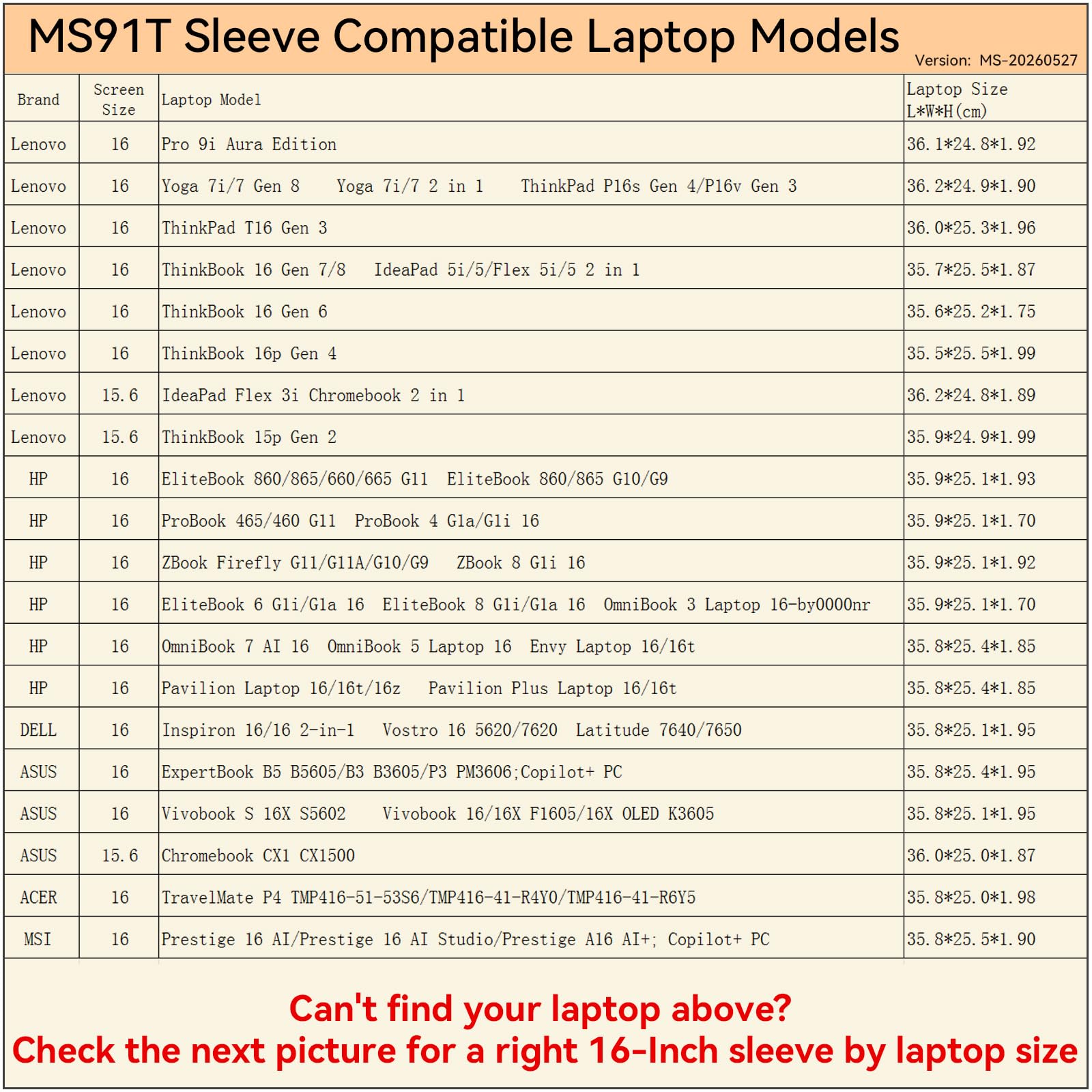 Smatree MS91T Protección rígida 16 Pulgadas Funda para portátil Compatible con HP OmniBook 5/7/Elitebook/Envy, Lenovo ThinkPad/ThinkBook/IdeaPad/Yoga 7/7i, DELL Inspiron/Latitude, ASUS/MSI/Acer
