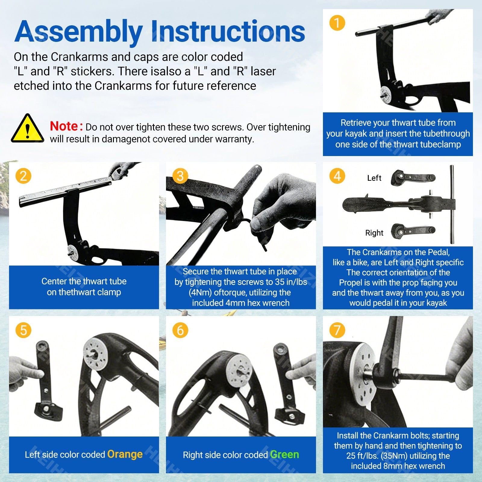Kit Completo de Propulsión a Pedales Para Kayak, Sistemas de Propulsión Manos Libres, Propulsión Ergonómica con Hélice Retráctil, Apto Para Aguas Poco Profundas en Kayaks Recreativos y de Pesca