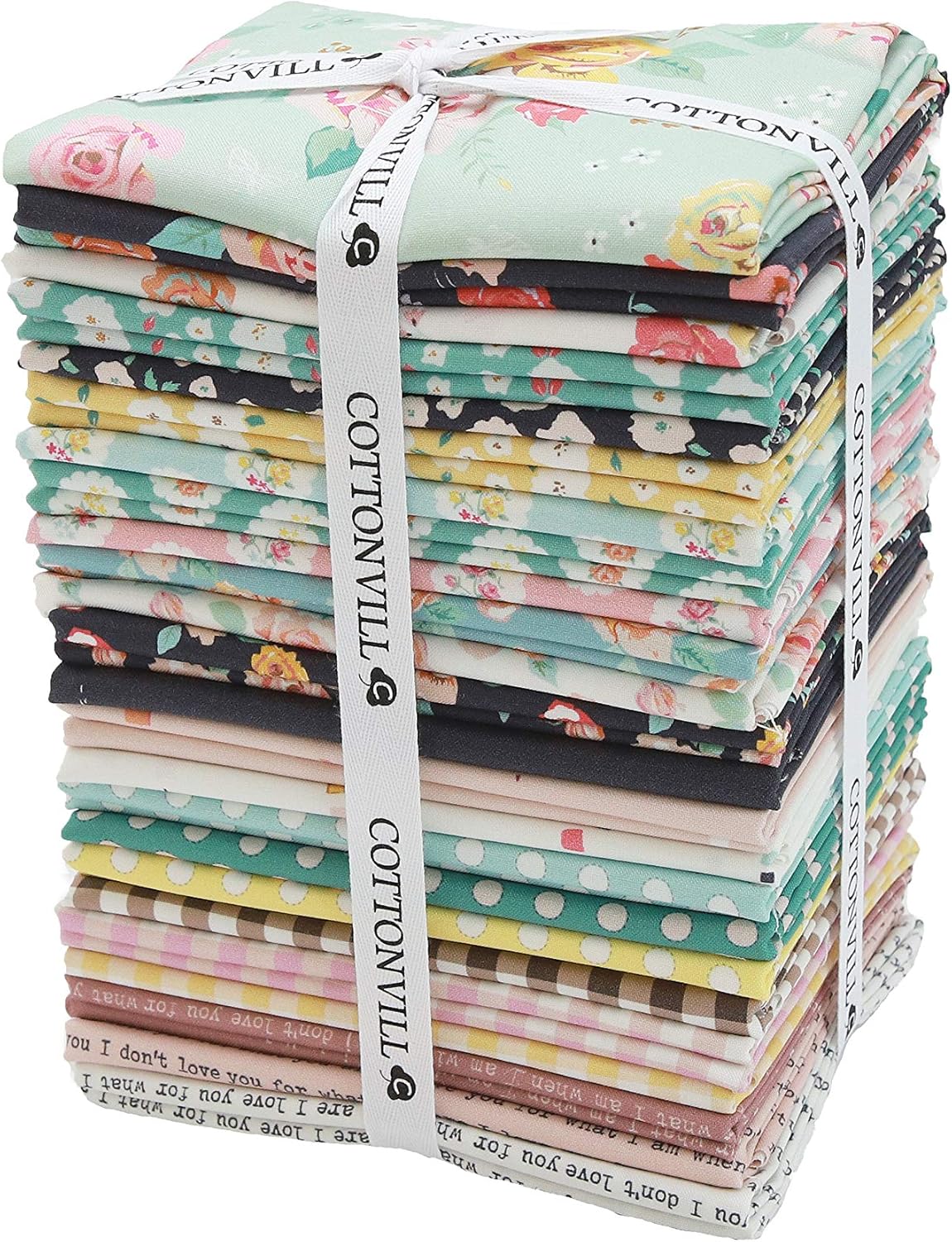 COTTONVILL ZRAN Serenity 20COUNT Cotton Print Quilting Fabric (Precuts, 0.5yd 24pcs)