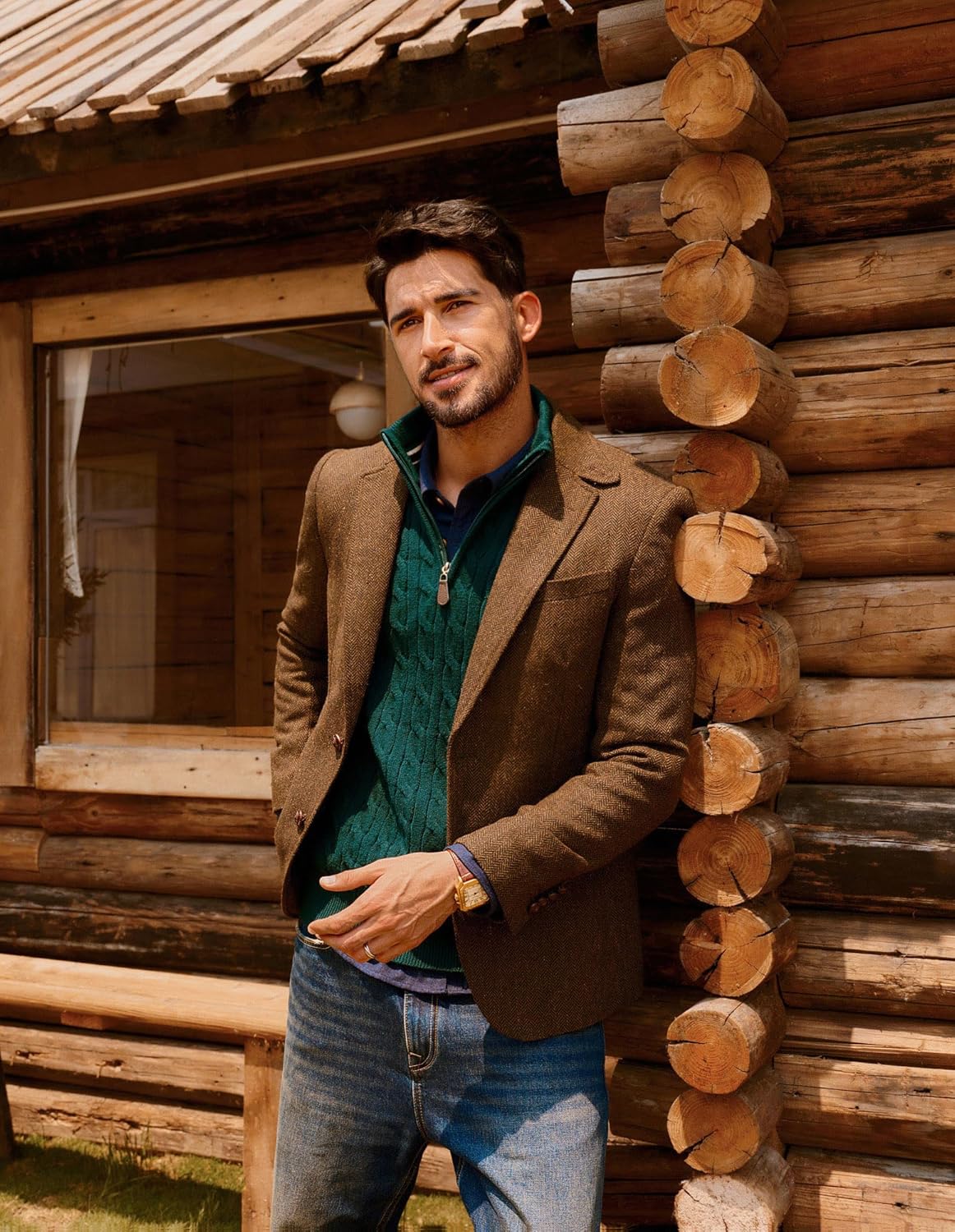 PJ PAUL JONES Mens Quarter Zip Sweater Cable Knitted Pullover Sweaters Textured Solid Colors Sweater - Image 5