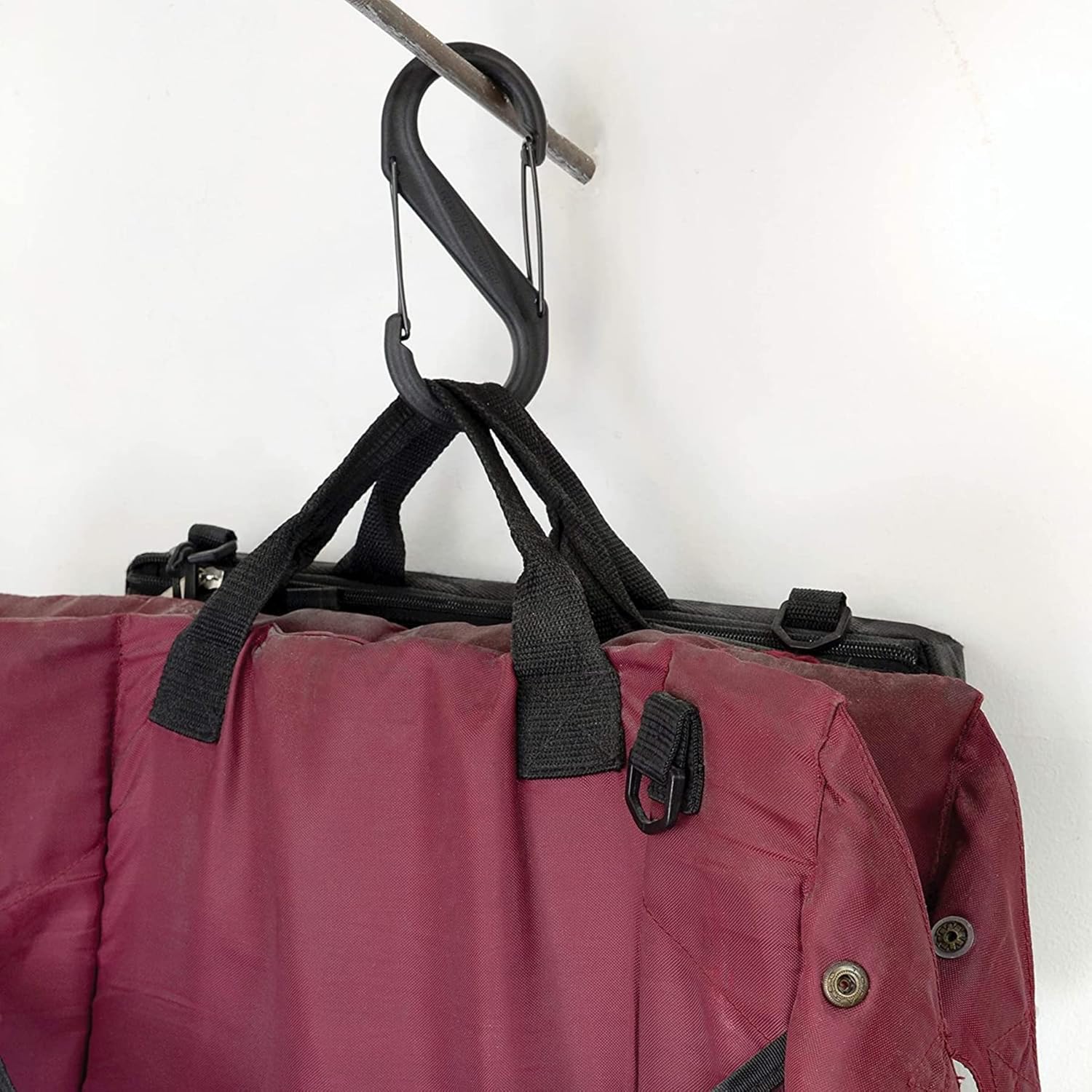 Nite Ize S-Biner プラスチック #8 タクティカル ブラック デュアルゲートカラビナ (6個パック)