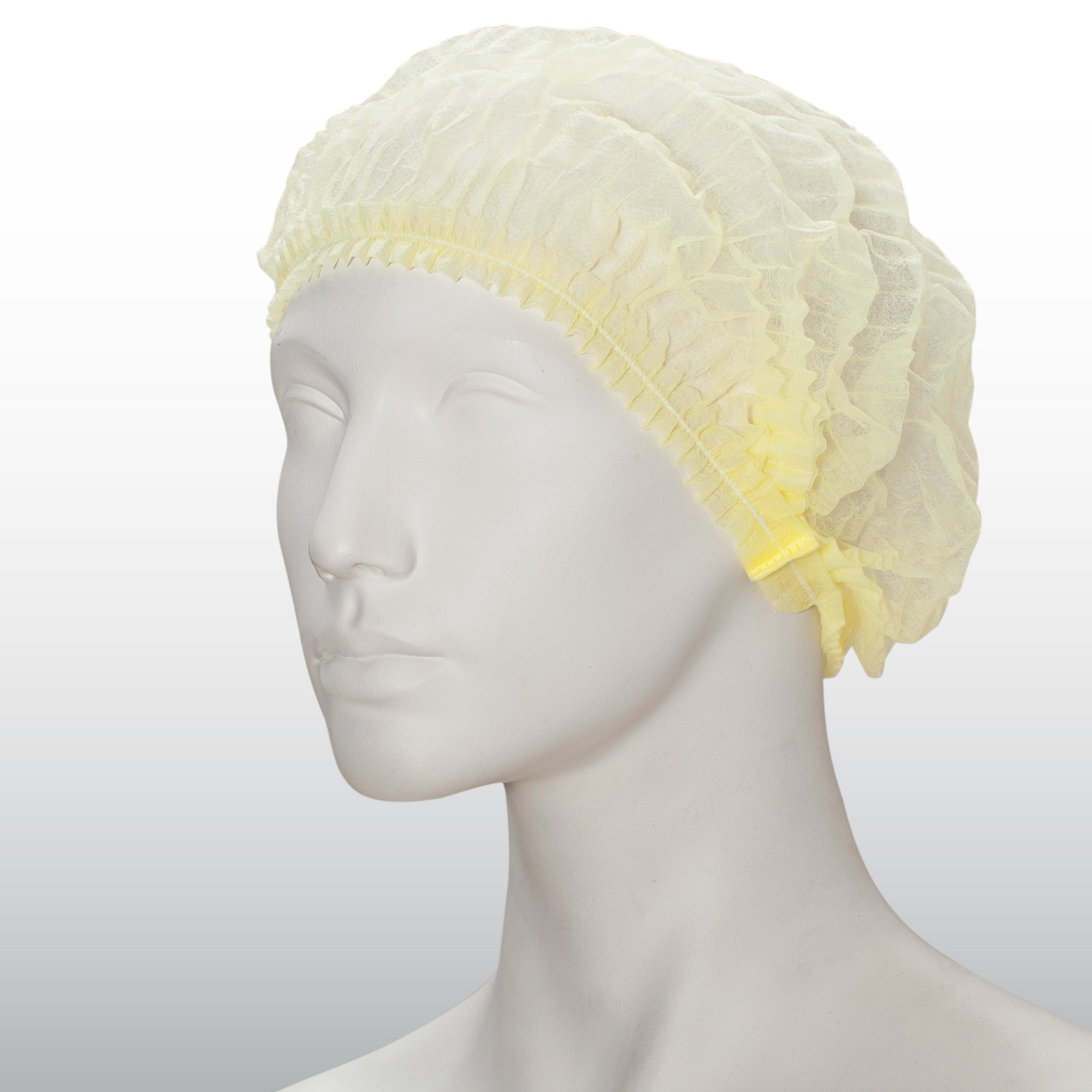 Lot de 1000 bonnets jetables en non-tissé Blanc Bleu Vert Rouge Jaune Taille L 58 cm (10 x 100), XL (58 cm), jaune, 100