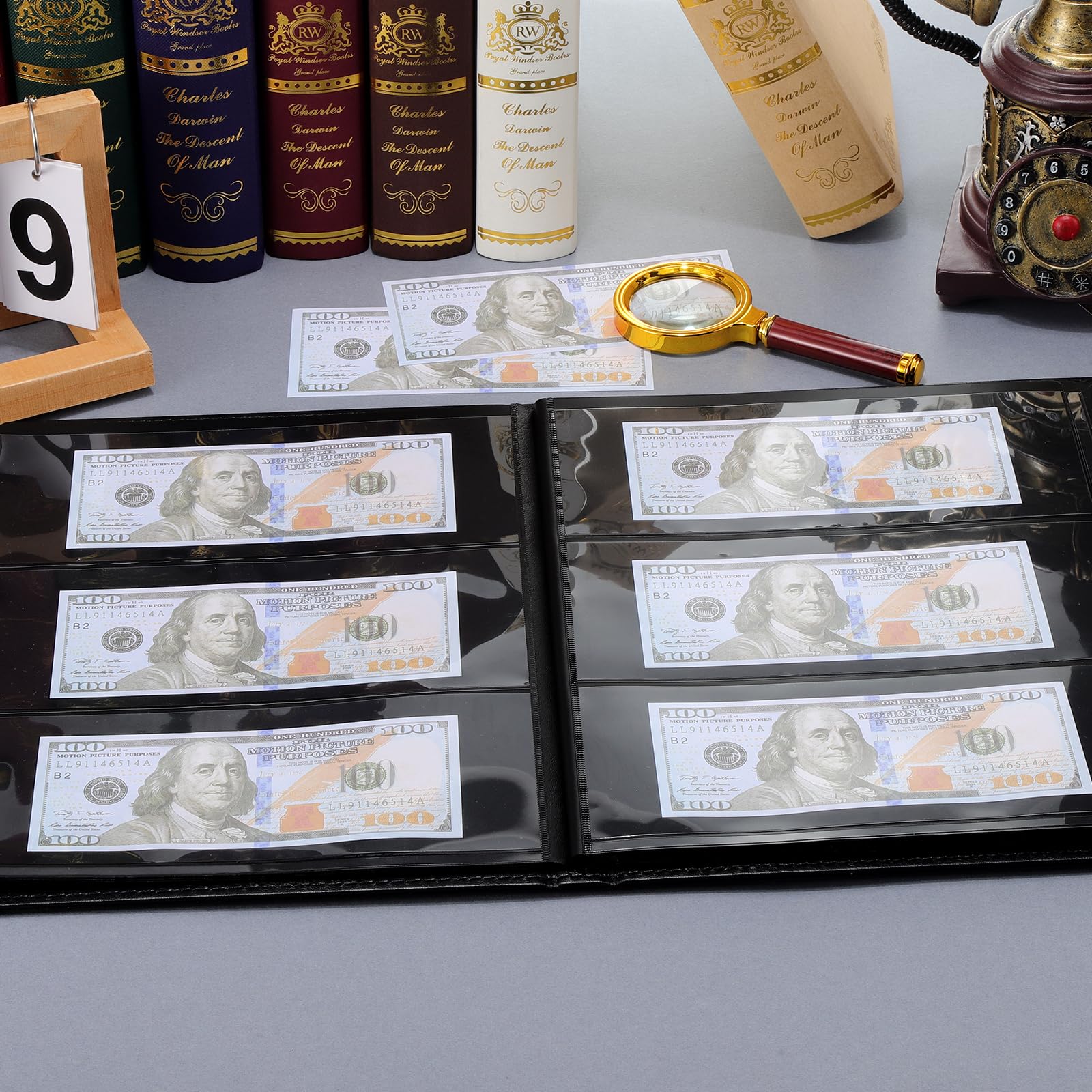 60 Pochettes Album Billet de Banque Collection, Album pour Billets de Banque, Classeur pour Billets de Banque Collection Billets, Timbres Touristique