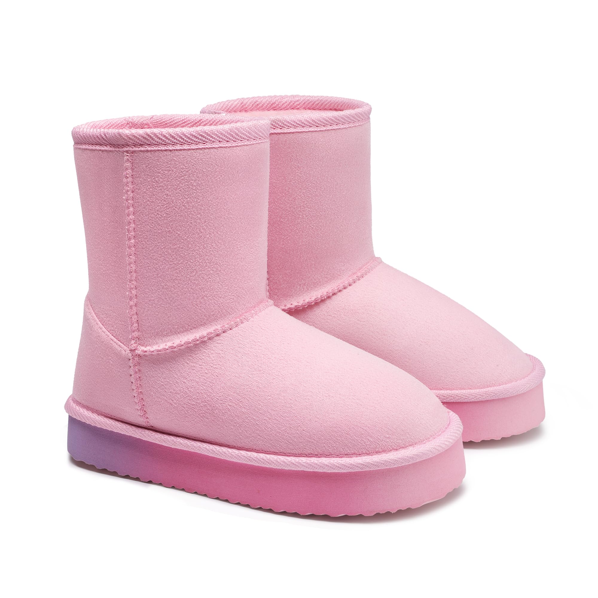 FabKids Girls' Warm Fleece Lined Platform Snow Boots Non-Slip Ankle Winter Boots