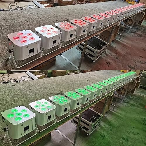 Miniatura 4 de JUNMAN 6x18W RGBWAUV 6 en 1 inalámbrico DMX batería recargable energía WiFi teléfono aplicación Led par luz DJ escenario Uplight 1pc Pack