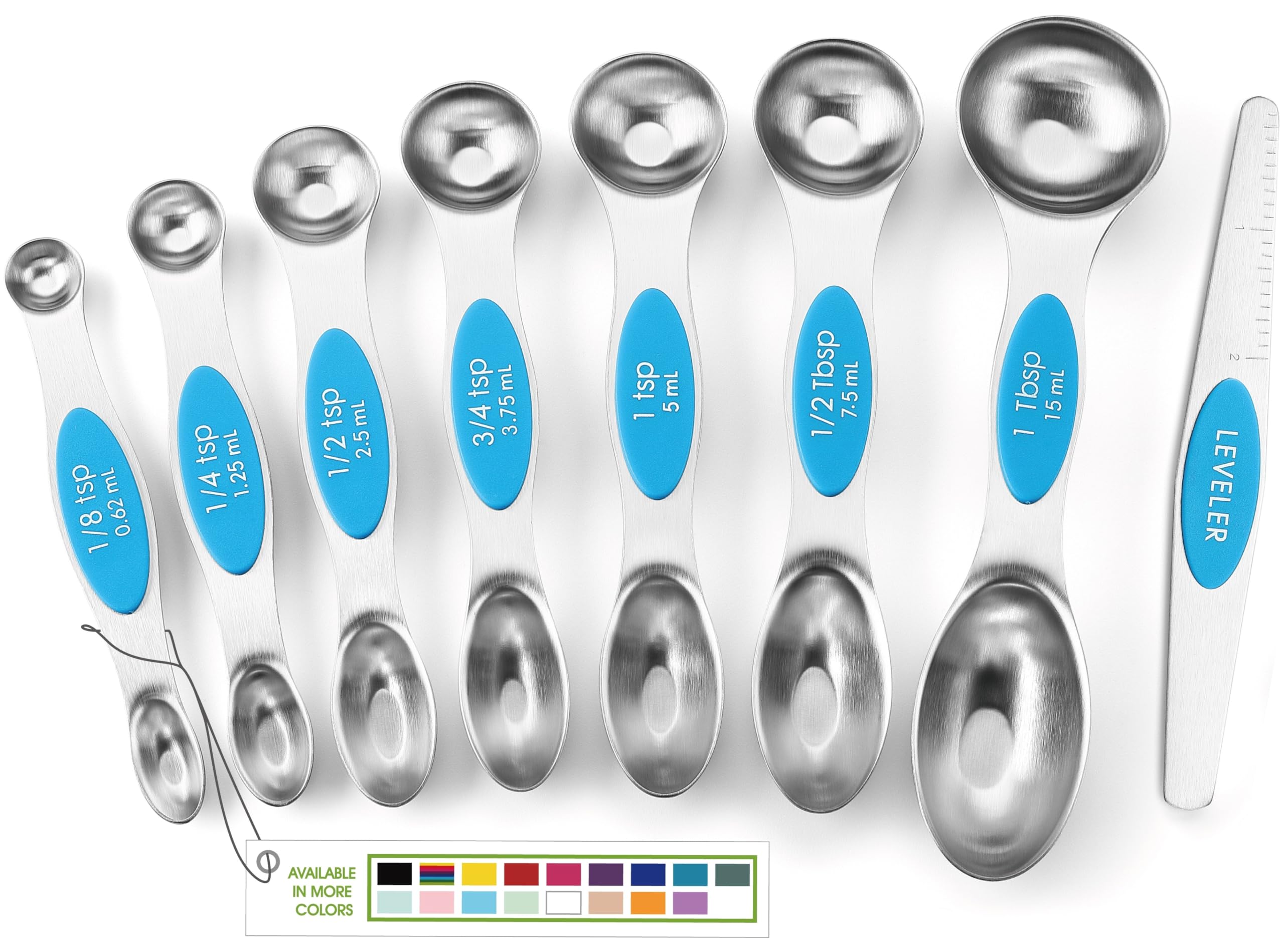 Spring Chef Stainless Steel Magnetic Measuring Spoons Set of 8, Black — Amazon image 20