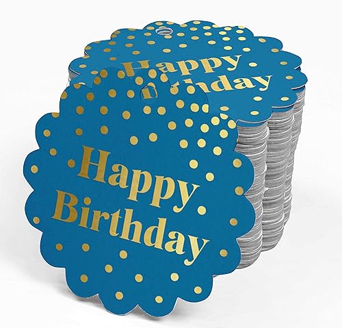 Miniatura 329 de Etiquetas colgantes para botellas de feliz cumpleaños, paquete de 100 unidades Blanco,Aqua Blue,Negro,Azul,Azul turquesa oscuro,Rosa