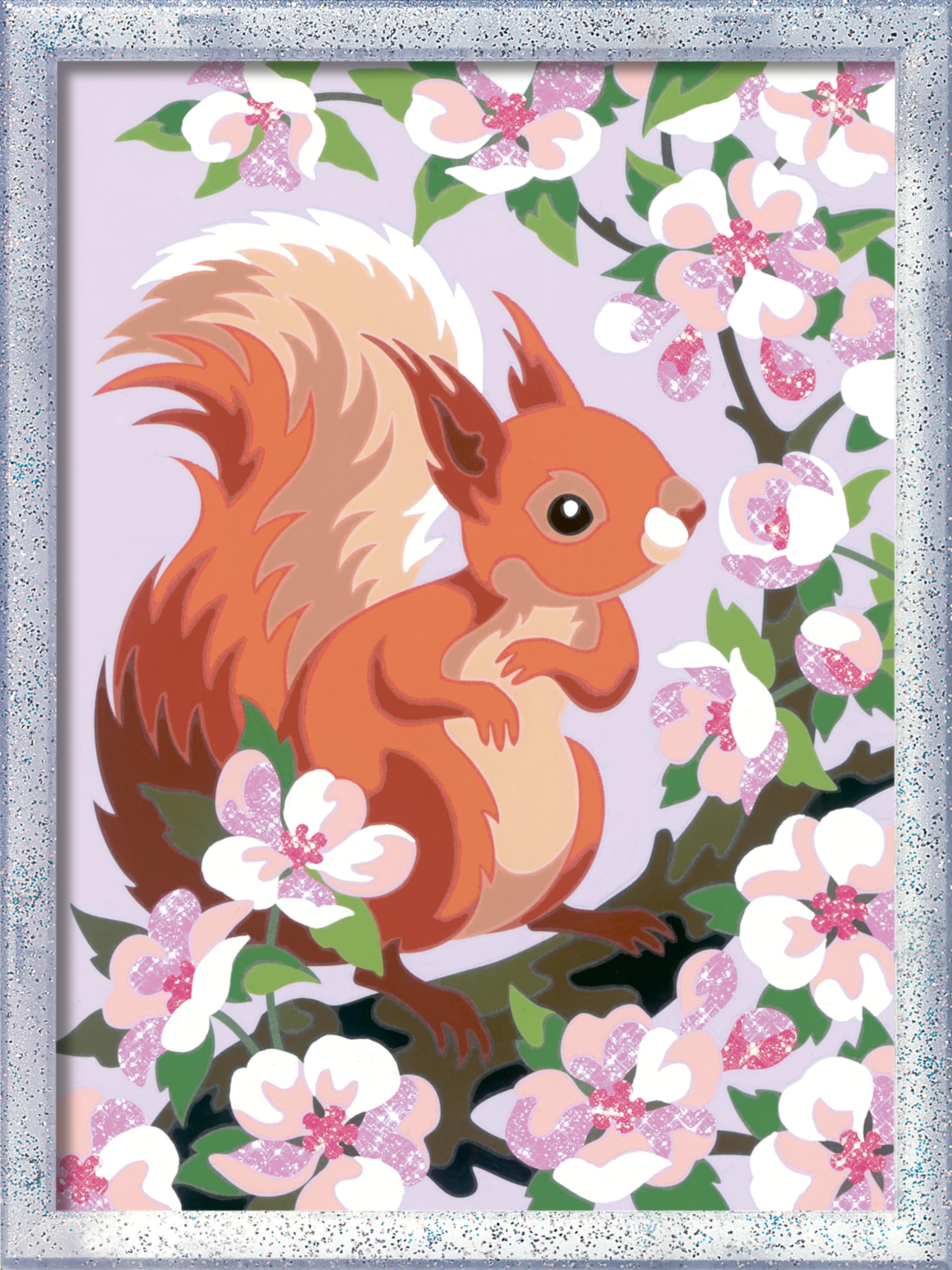 Ravensburger CreArt 20064 - Neugieriges Eichhörnchen - Malen nach Zahlen ab 9 Jahre, Malset mit Rahmen, Pinsel und Acrylfarben, Geschenk für Mädchen und Jungen, mit Glitzer
