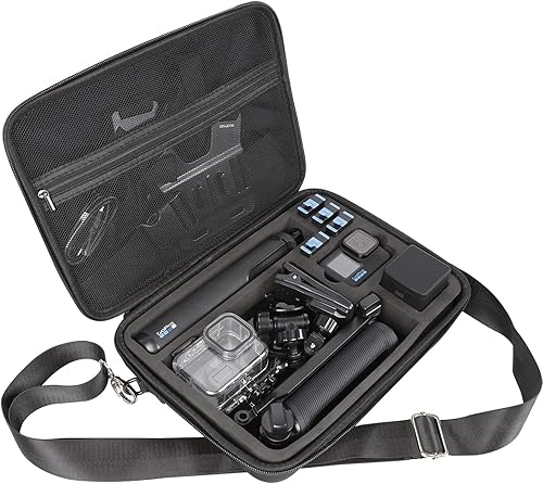 Pellking Funda impermeable de gran superficie de transporte para cámara GoPro 13, 12, 11, 10, bolsa rígida con forro EVA compatible con GoPro Hero