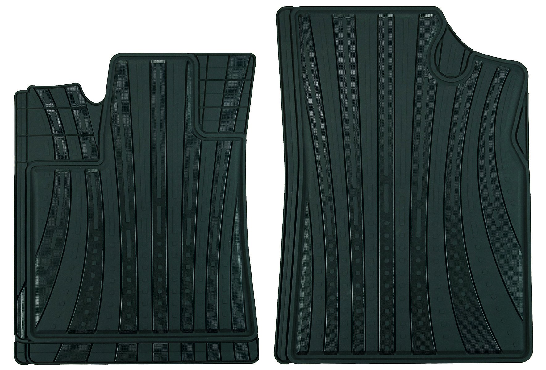 CarFashion LeMans 231582 All-Weather Mat AB1 Front Mats 2-Piece TPE Rubber Mat Black Car Floor Mat Set without Mat Holder