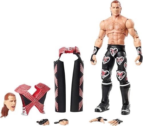WWE Ultimate Edition - Figura de acción de Shawn Michaels de 6 pulgadas con engranaje de entrada, cabezas adicionales y manos intercambiables 