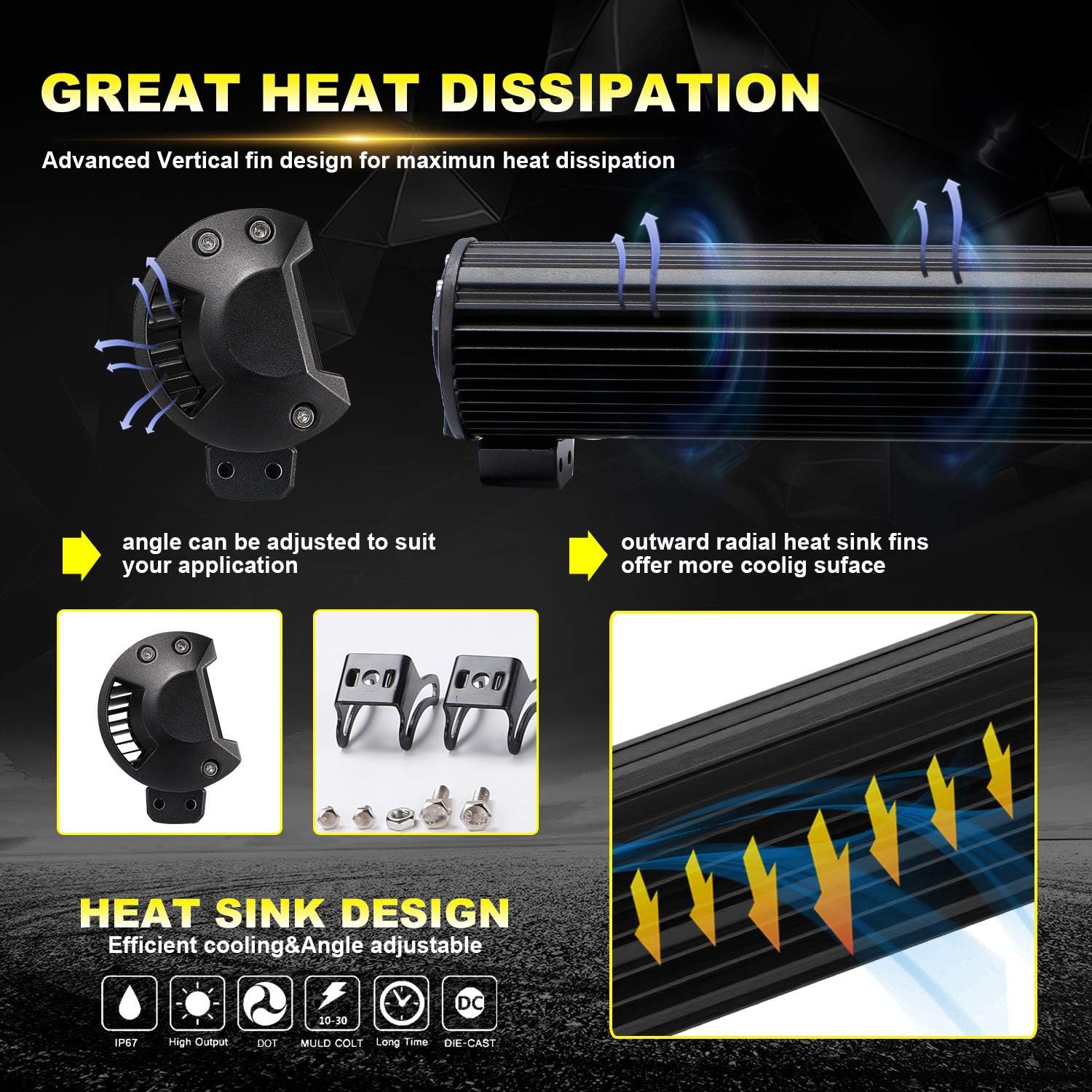 20 Inch LED Light Bar 126W Spot Flood Combo Off Road Led Light Bar 2PCS 4Inch Spot Pods Cubes with Rocker Switch Wiring Harness,1Years Warranty