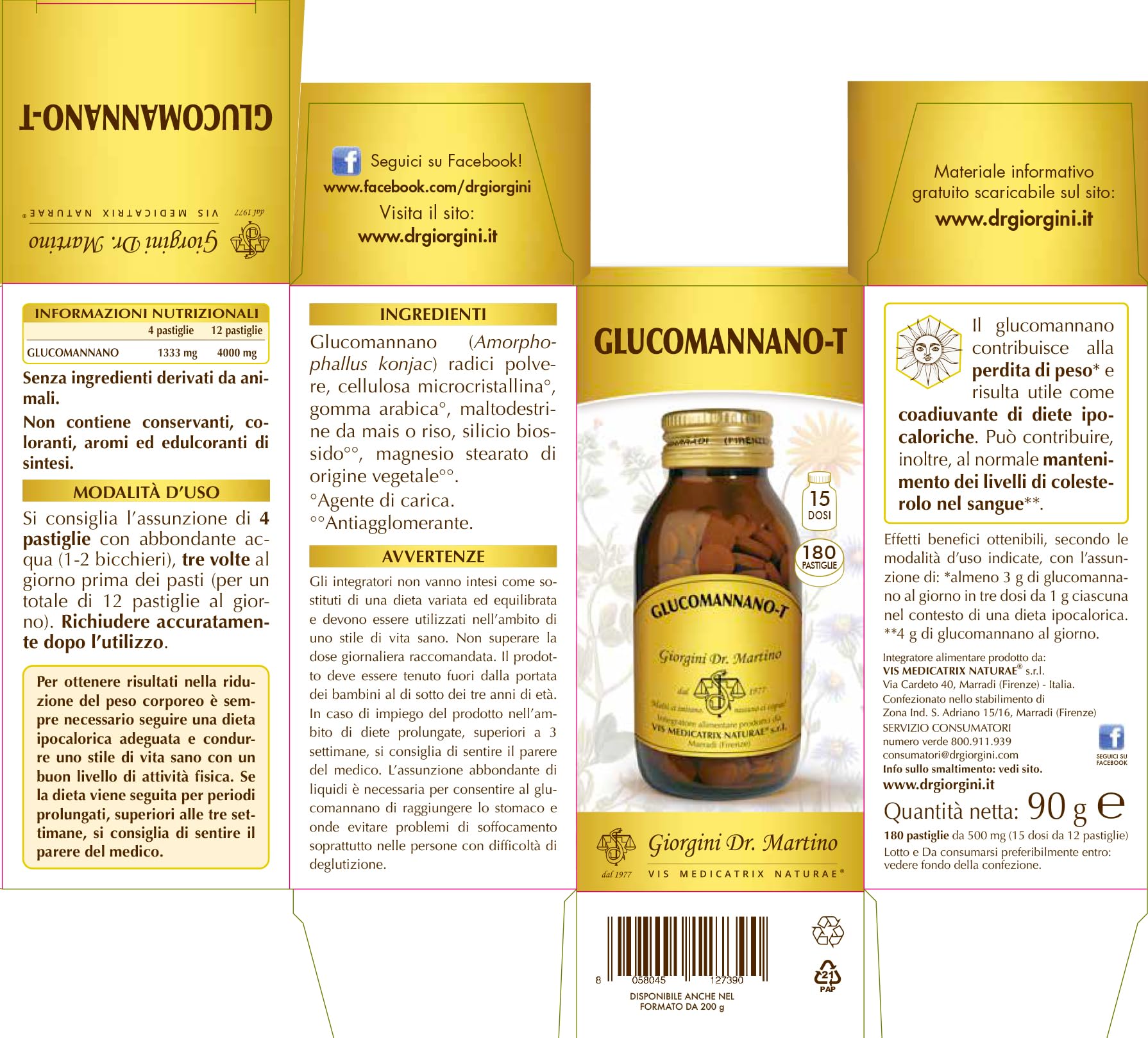 GLUCOMANNANO Pastiglie - 90 g