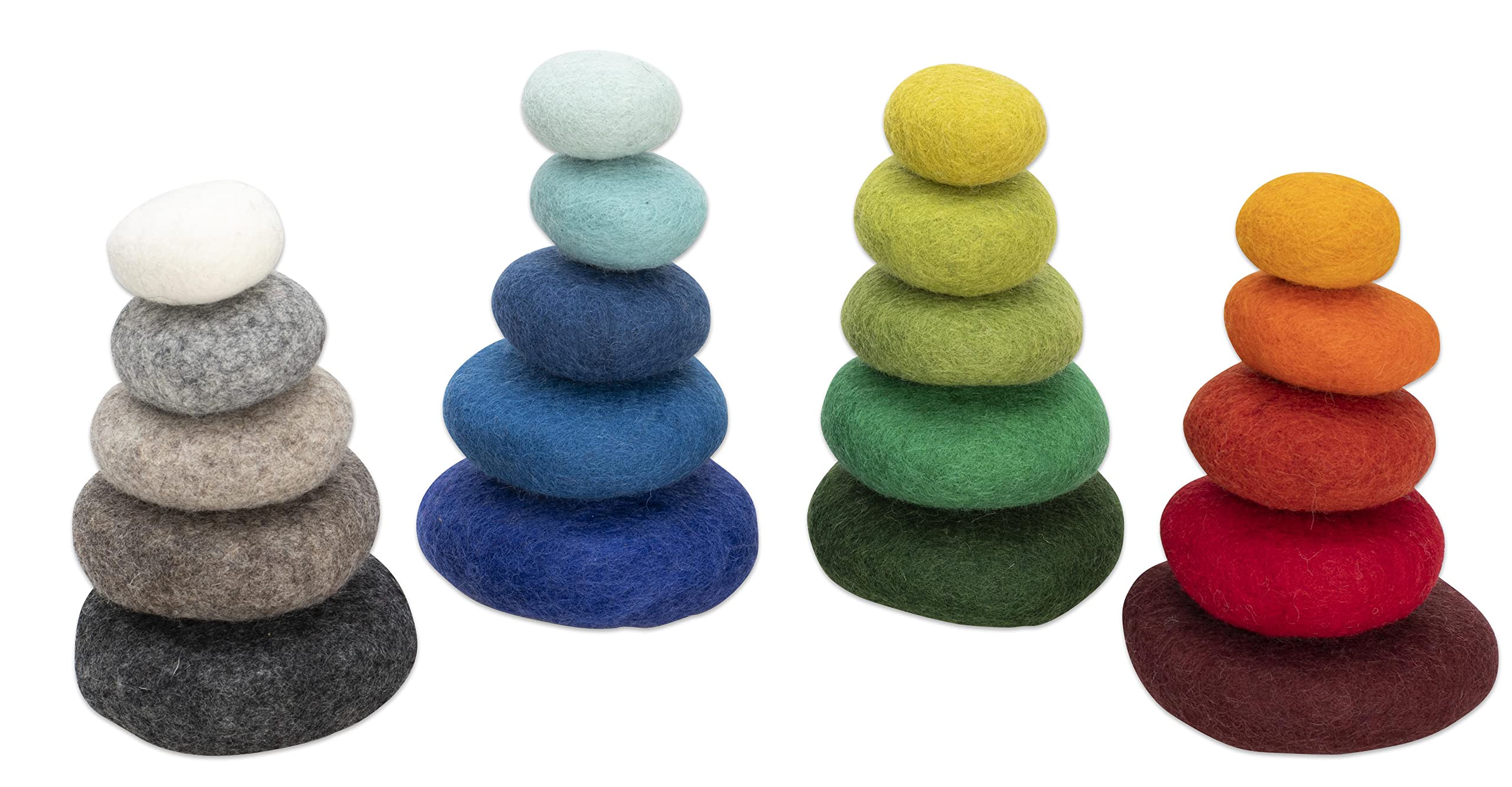 Betzold - Regenbogen-Filzkiesel, 20-TLG. Bunt zum Legen und Stapeln Spielmaterial