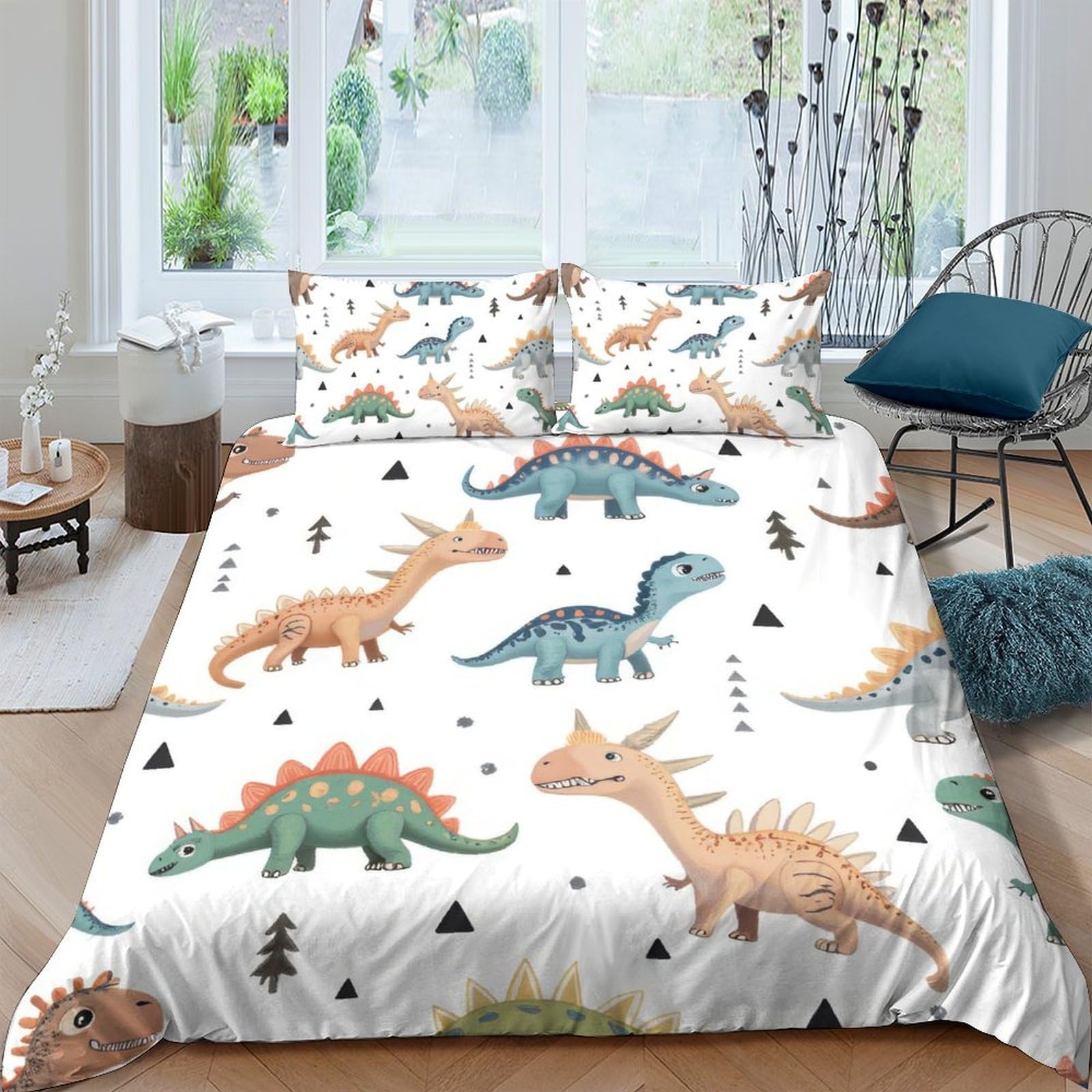 Ctjqhvkz Style-6 3D Printed Dinosaur Fitted Sheet Microfiber Soft Colorful Cartoon Mattress Cover For Kids Teens Adults Bedroom Decor Single（135X200cm）