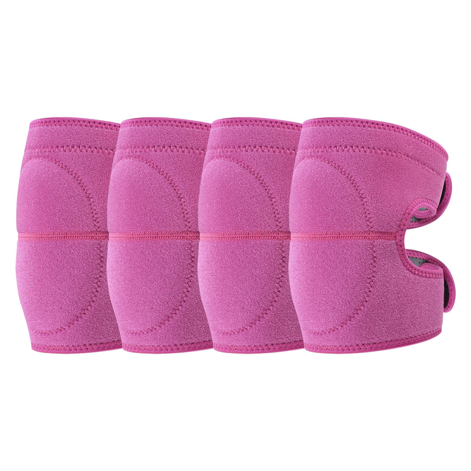 M METERXITY 4-Pack Gardening Knee Pads, Thick Foam Garden Knee Pads with Adjustable Straps for Garden/Construction/Flooring/Cleaning, Suitable for 13"-15" Leg Circumference Size m [Rose Red]