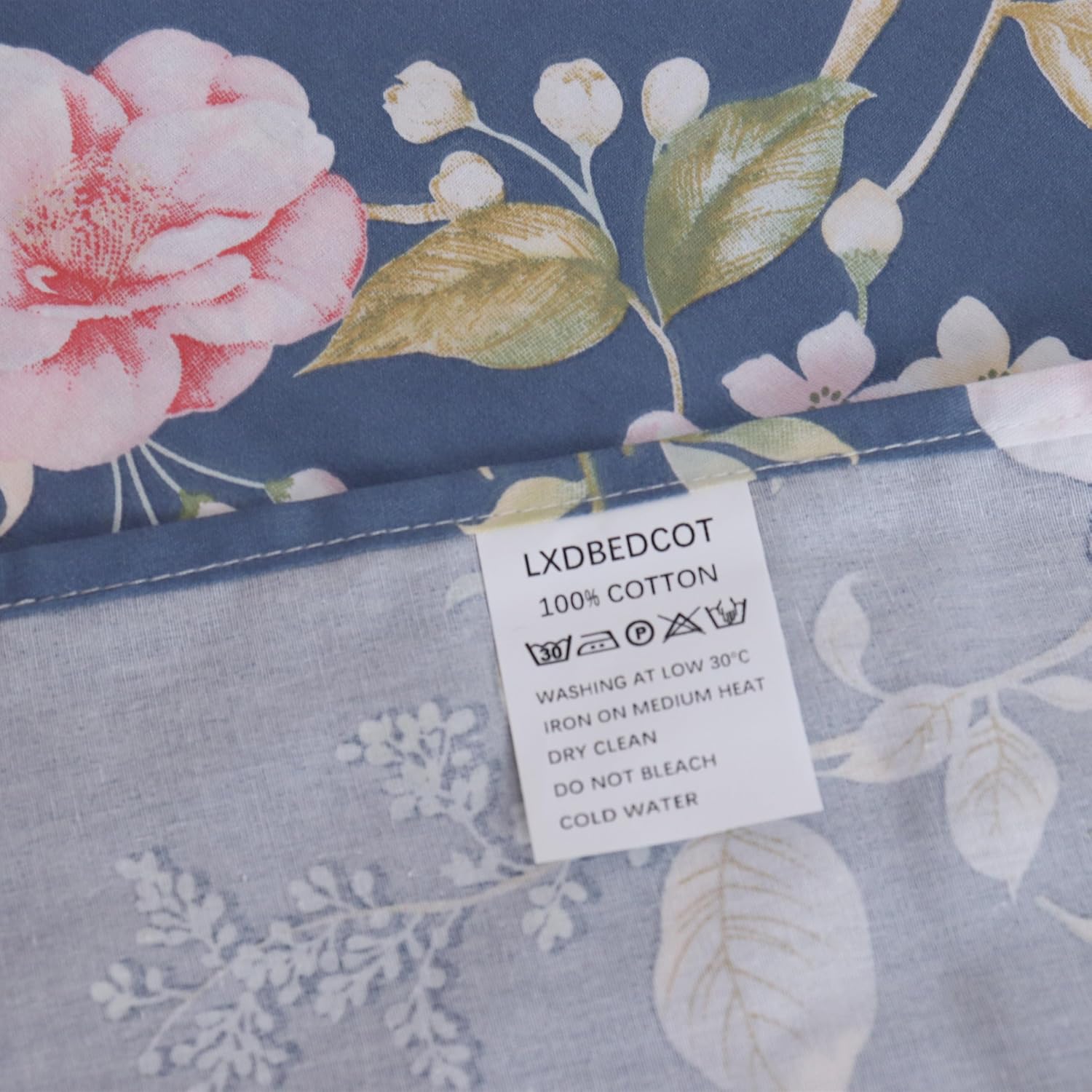 Blue Flat Bed Sheets Queen Size Pattern Printed Pure Cotton Top Sheet Hotel Quality Ultra Soft Flat Sheet Only Easy to Care