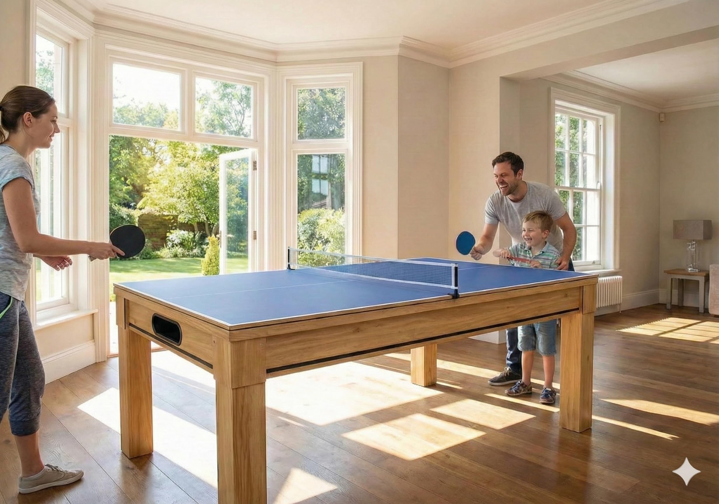 CONCEPT USINE | Table à Manger Multi-Jeux Atlanta | Billard et Ping-Pong Intégrés | Plateau Réversible | Gain de Place et Multi-Fonctions | Accessoires Inclus | Idée Cadeau Jeu, Famille et Décoration