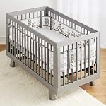 BreathableBaby Linge de mesh respirante pour lits d'enfant, classique 3mm Mesh, Chouette, gris amusant (taille 4FS Couvertures 3 ou 4 Côtés)