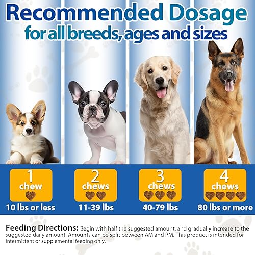 Miniatura 7 de Masticables para alergias para perros, 200 masticables, apoyo para aliviar la picazón de la piel del perro, probióticos Omega 3 para perros, alivio