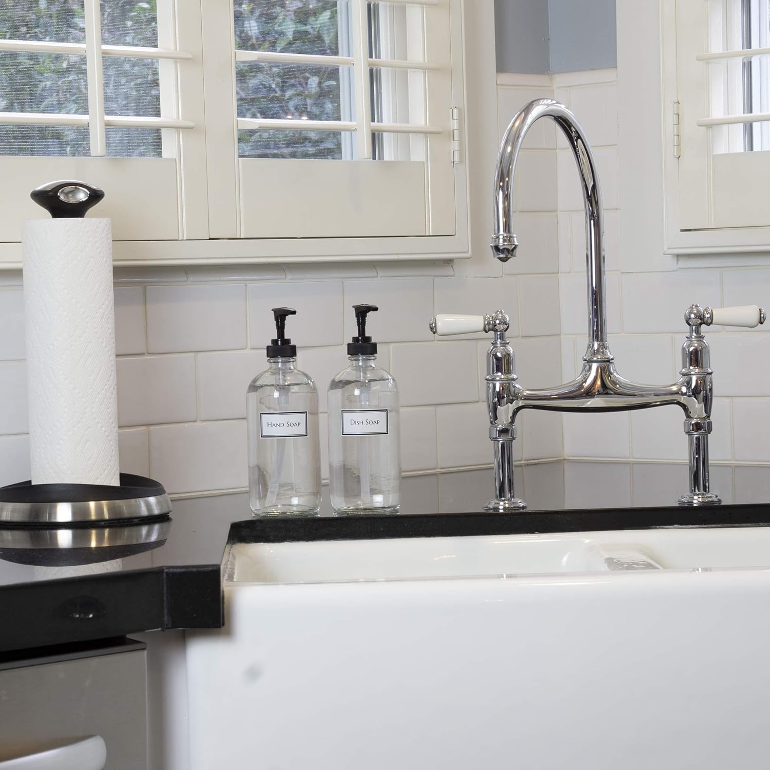 Artanis Home Ceramic Printed Glass Dish Soap and Hand Soap Boston Round