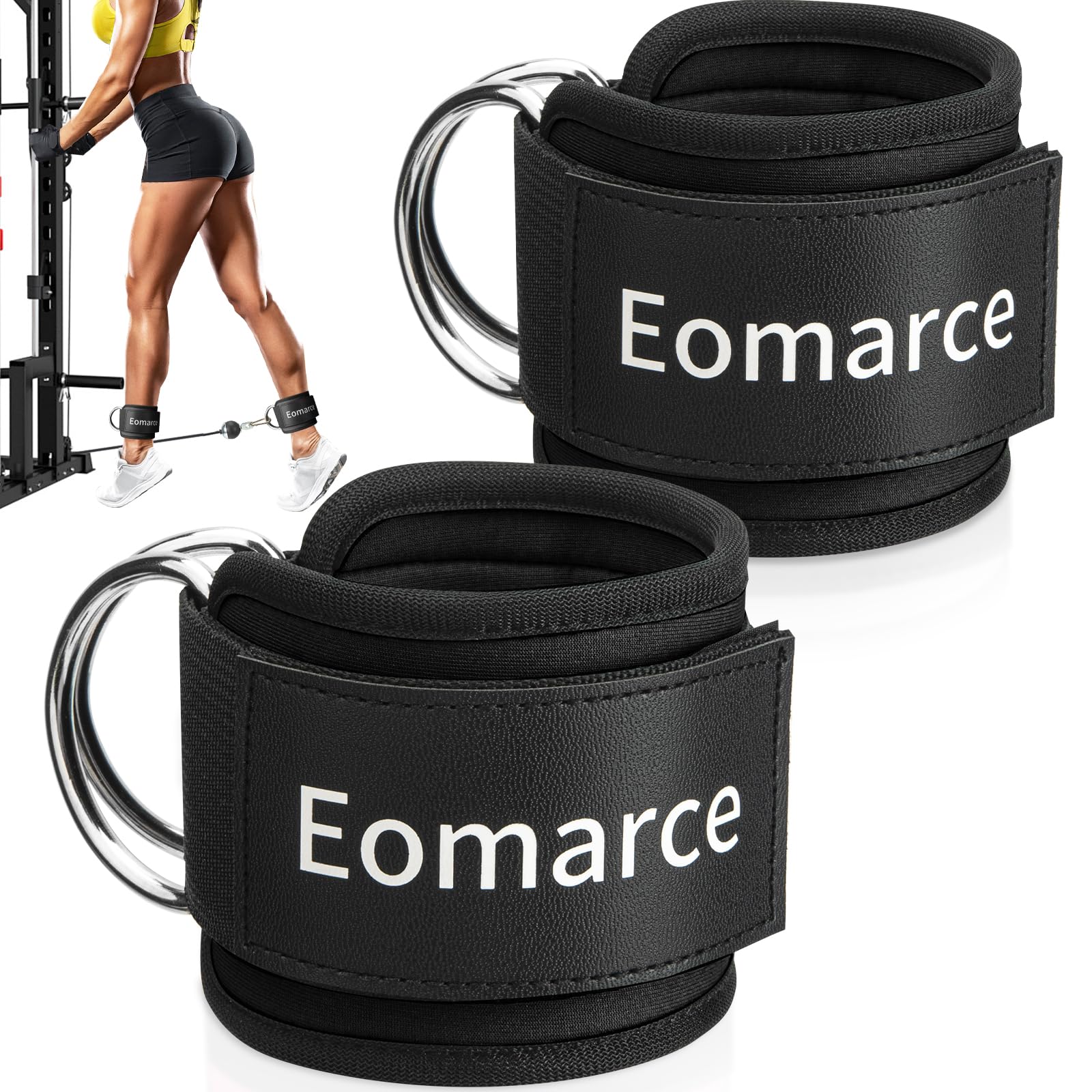Eomarce 2PCS Set Premium Cable Kick Back Ankle Straps - exercise machine parts and accessories | Mubboo