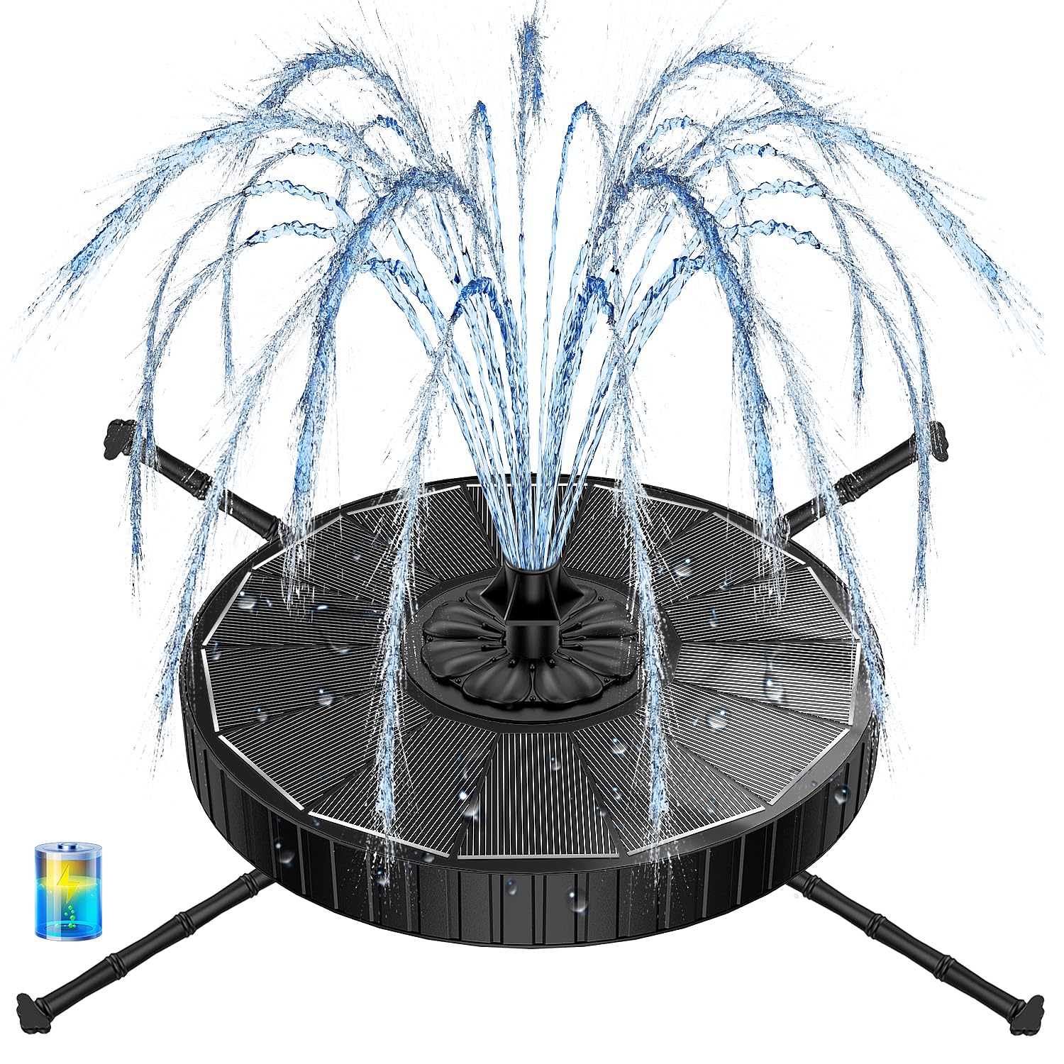 Yzert Solar Fountain with 2000mAh Battery